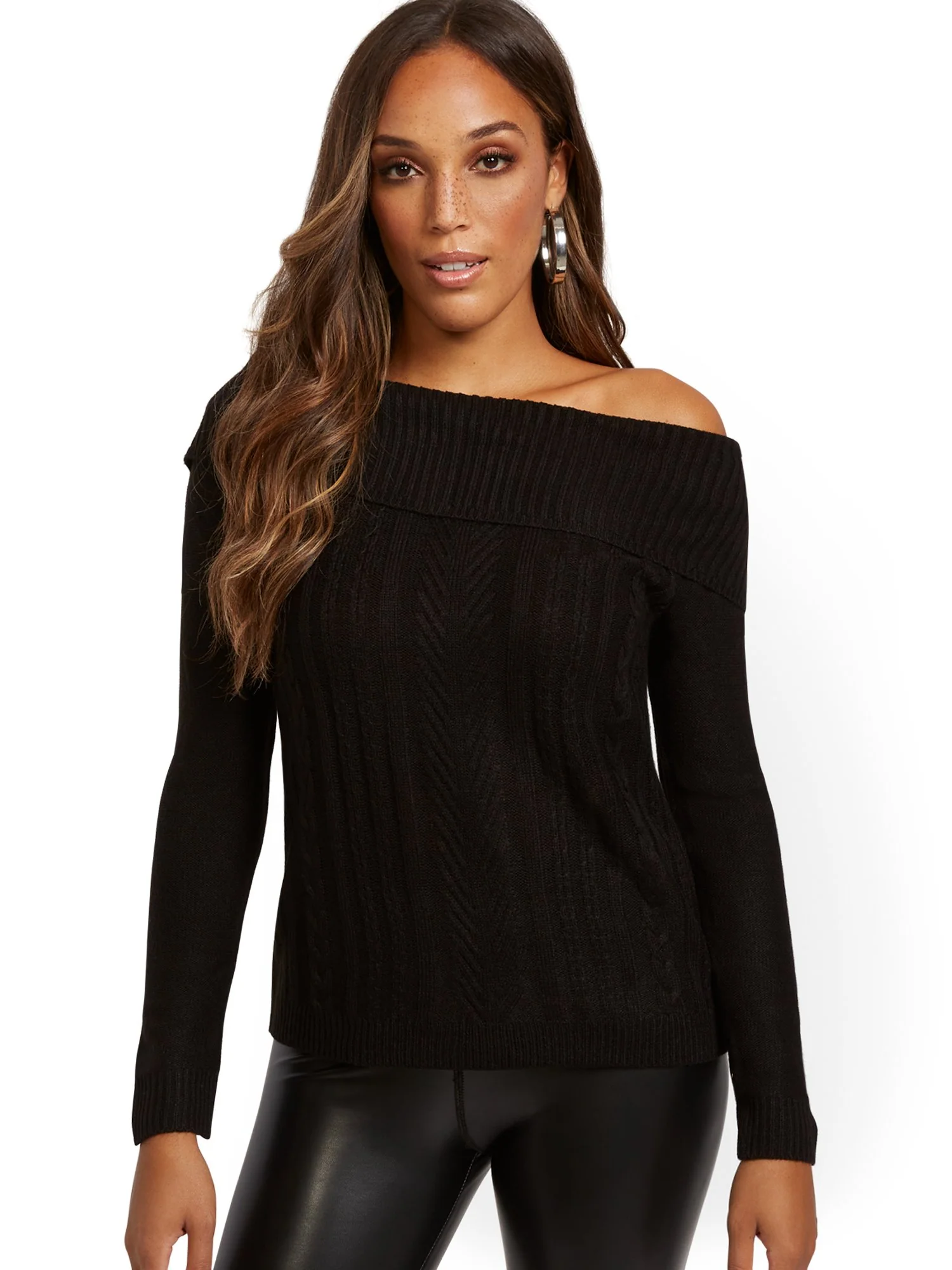 Off-The-Shoulder Bow-Back Sweater - Image 4