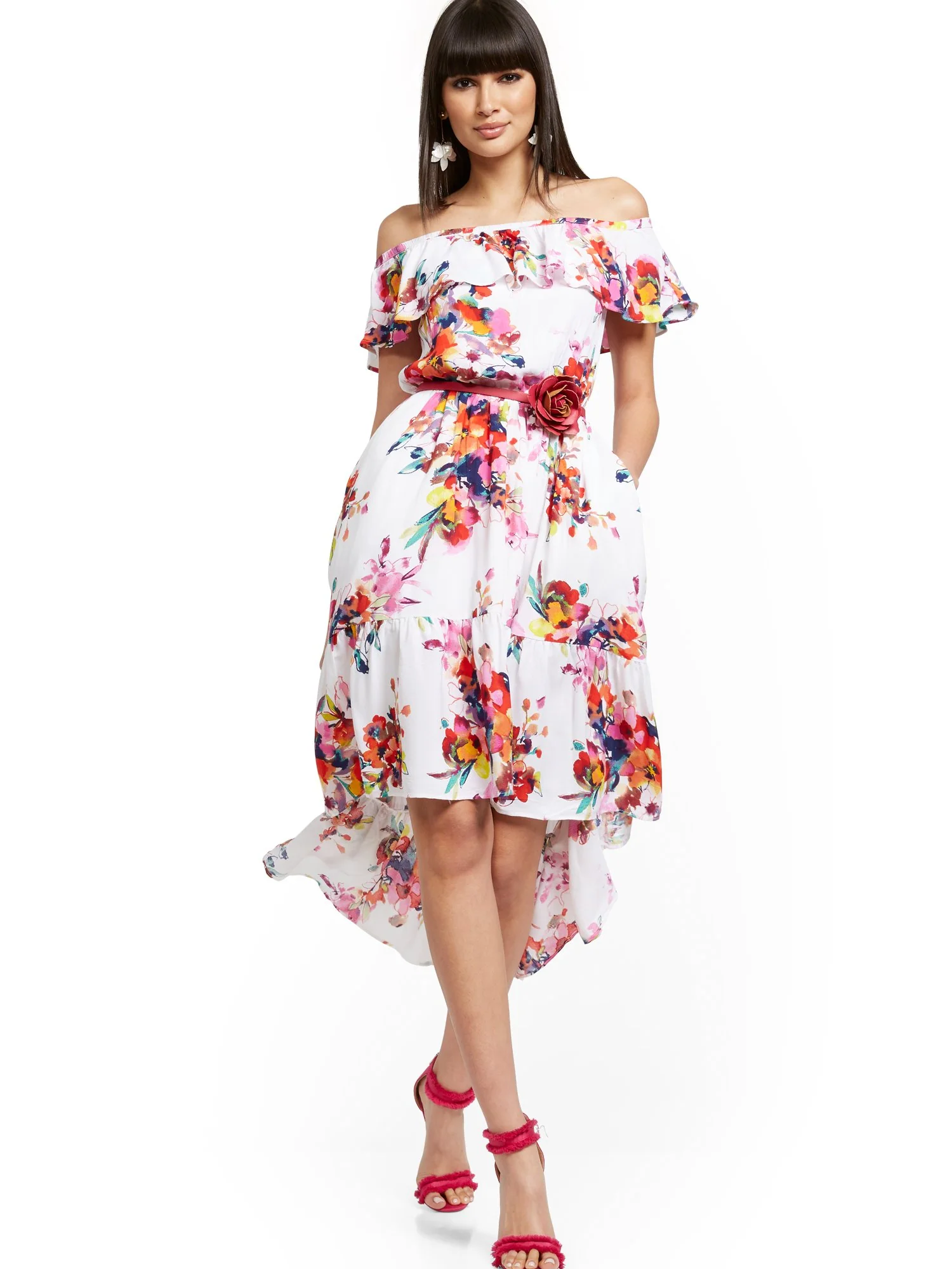 Off-The-Shoulder Hi-Lo Maxi Dress - Image 2