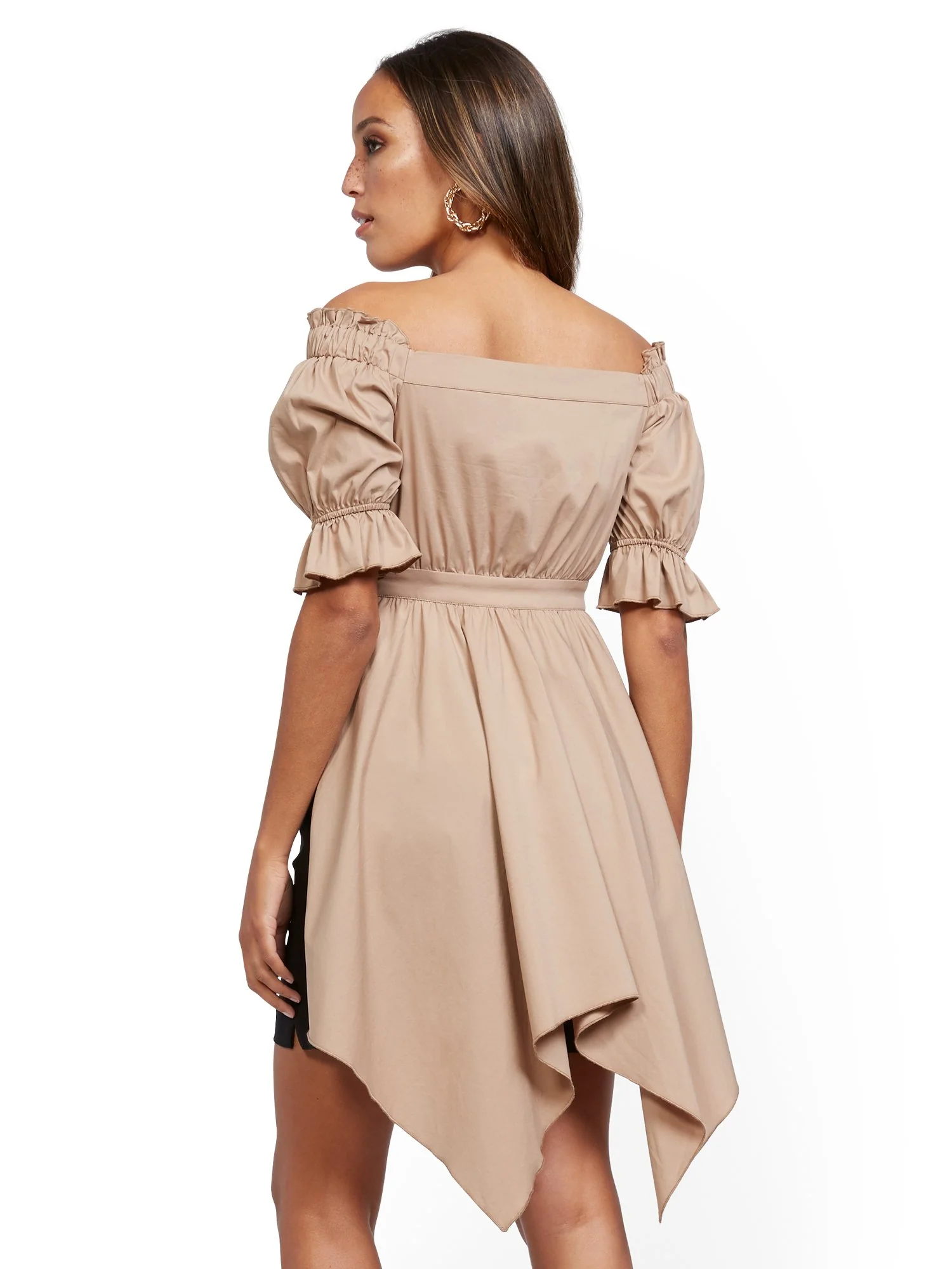 Off-The-Shoulder Hi-Lo Poplin Shirt - Image 27
