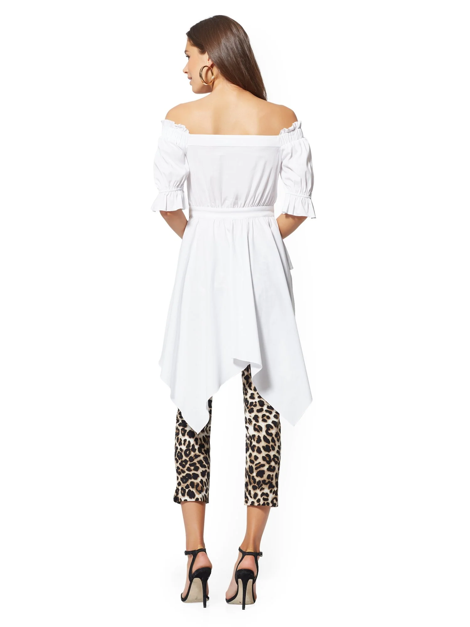 Off-The-Shoulder Hi-Lo Poplin Shirt - Image 3