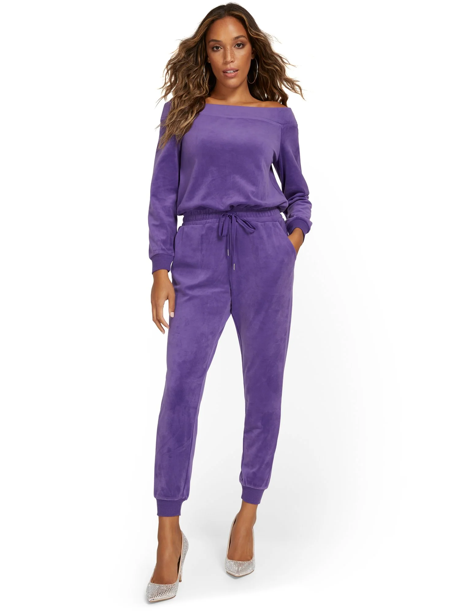 Off-The-Shoulder Jumpsuit - Dreamy Velour Collection - Image 9