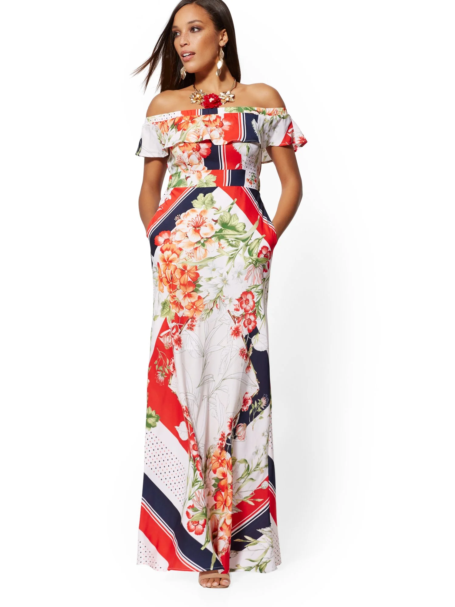 Off-The-Shoulder Maxi Dress