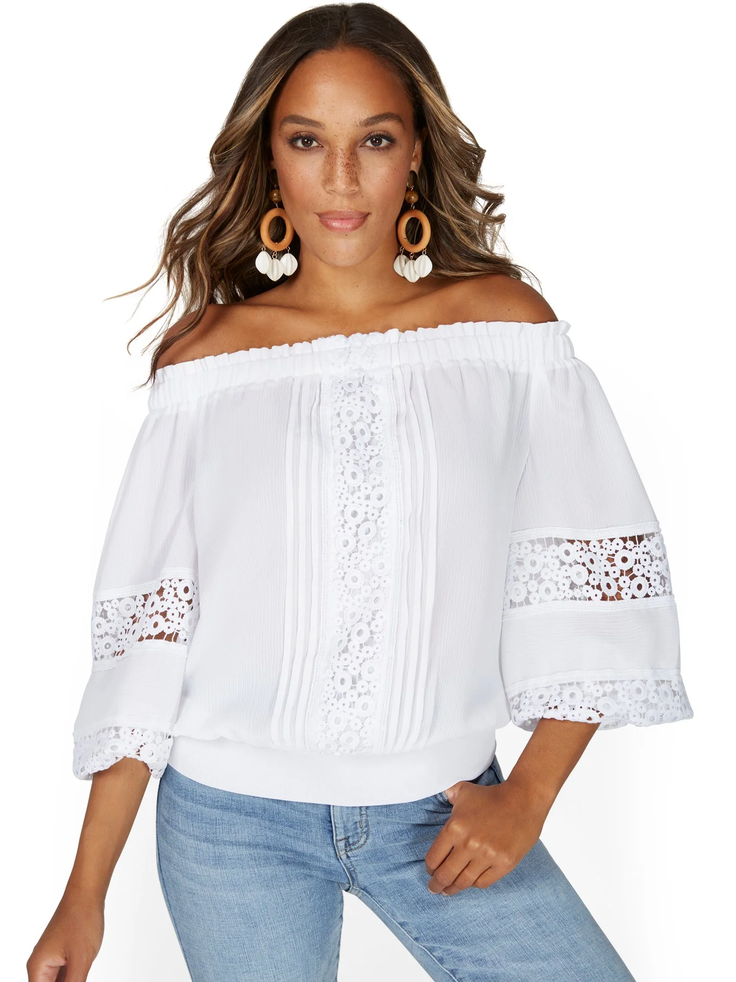 Off-The-Shoulder Peasant Blouse - Lily & Cali - Image 2
