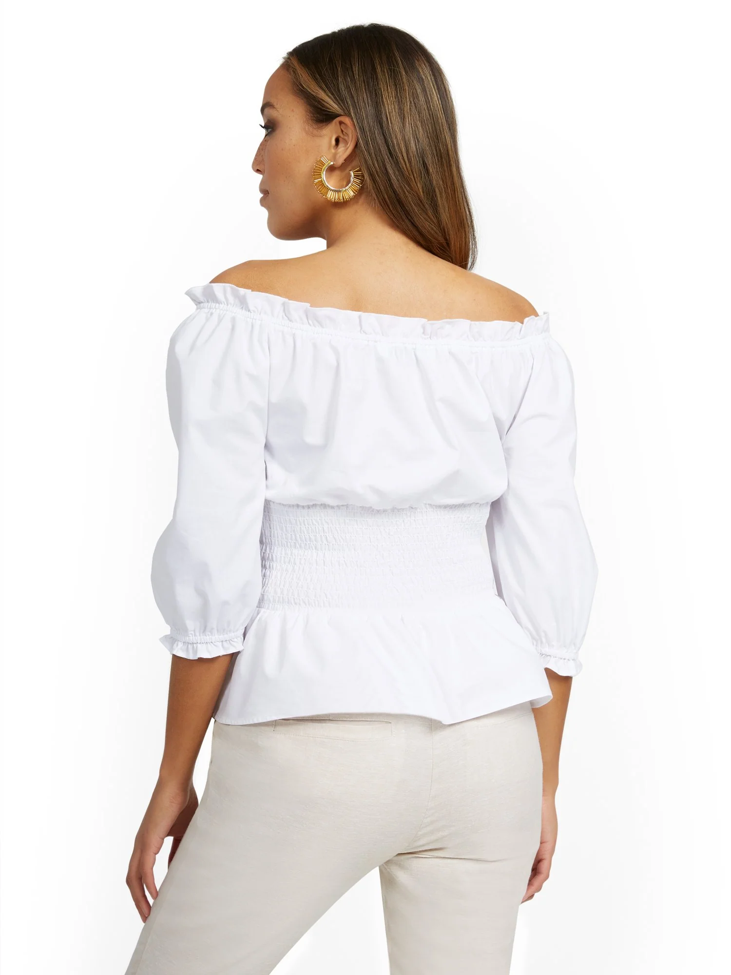 Off-The-Shoulder Poplin Corset Top - Lily & Cali - Image 3