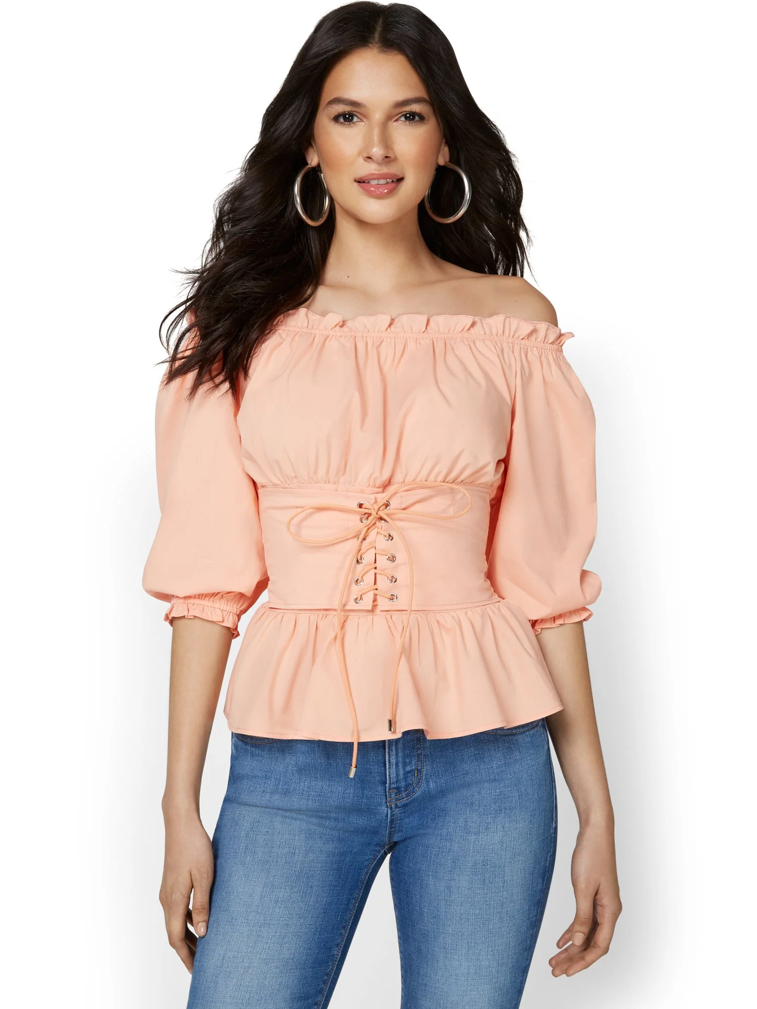 Off-The-Shoulder Poplin Corset Top - Lily & Cali - Image 8