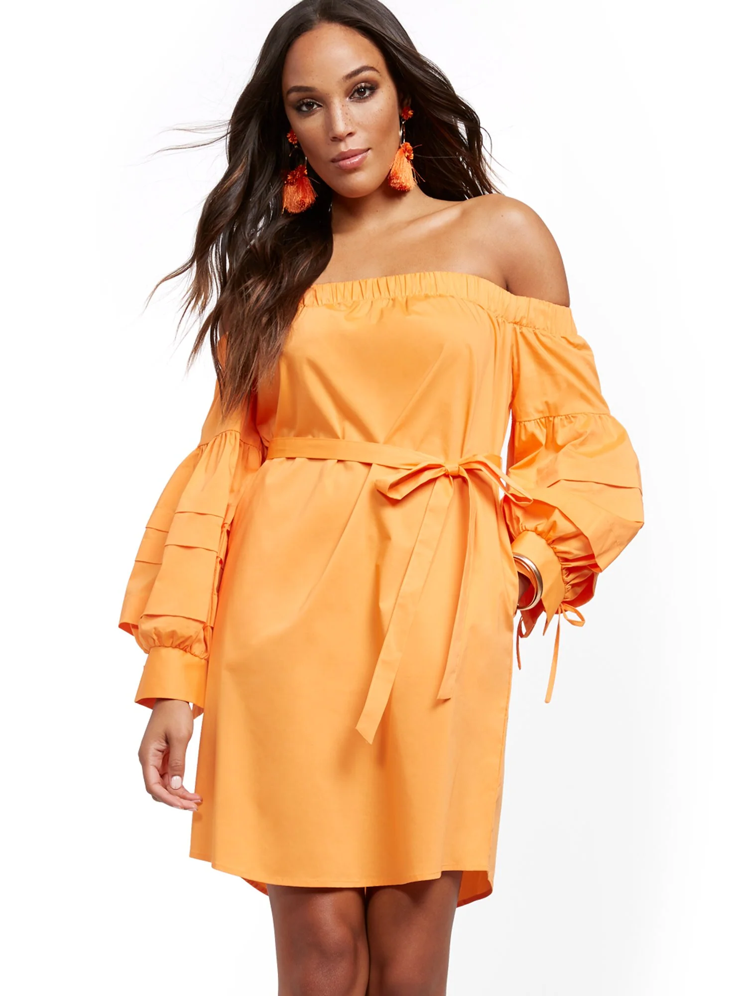 Off-The-Shoulder Poplin Shift Dress - Image 5
