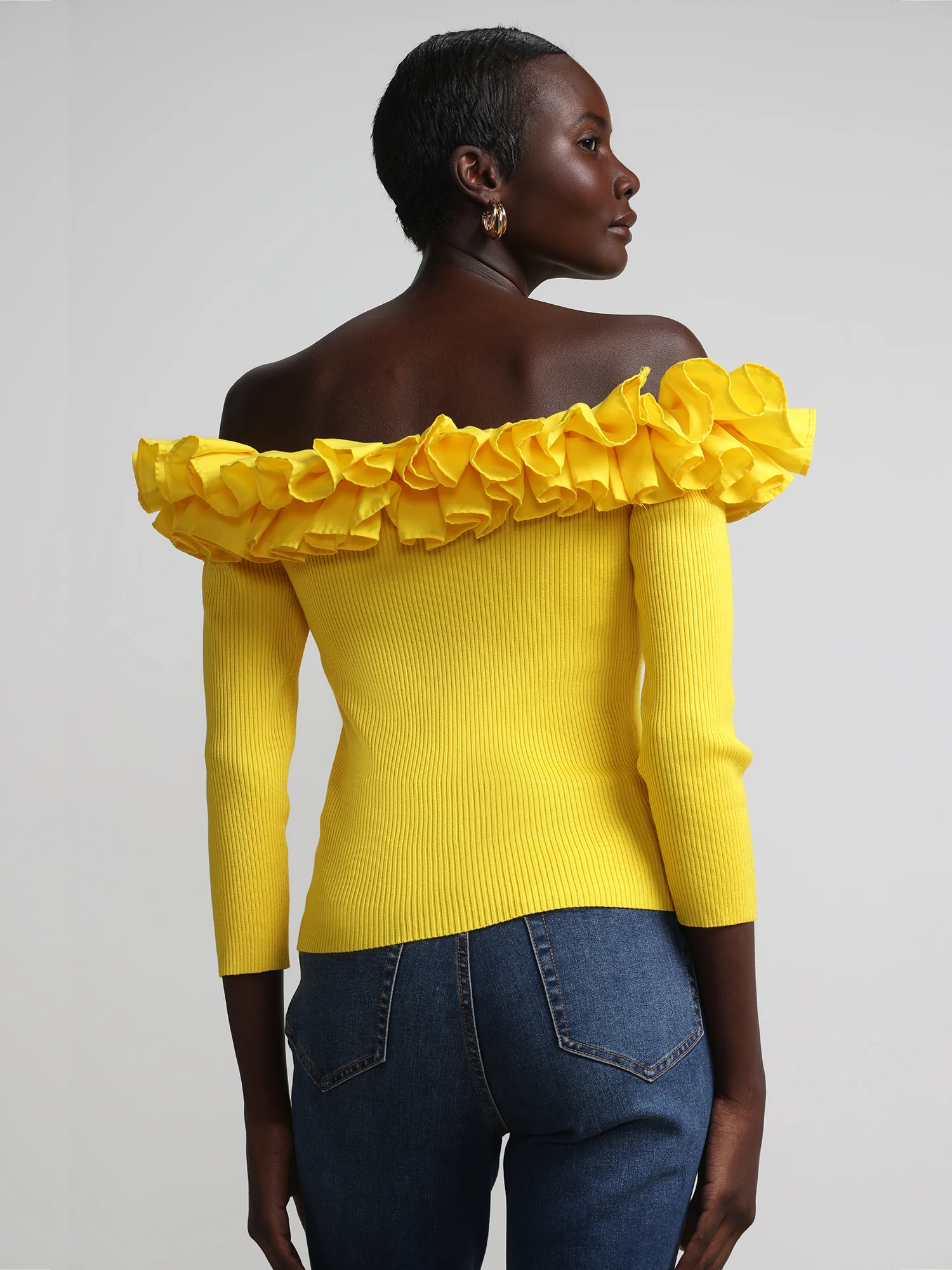 Off-The-Shoulder Ruffle Sweater - Image 9