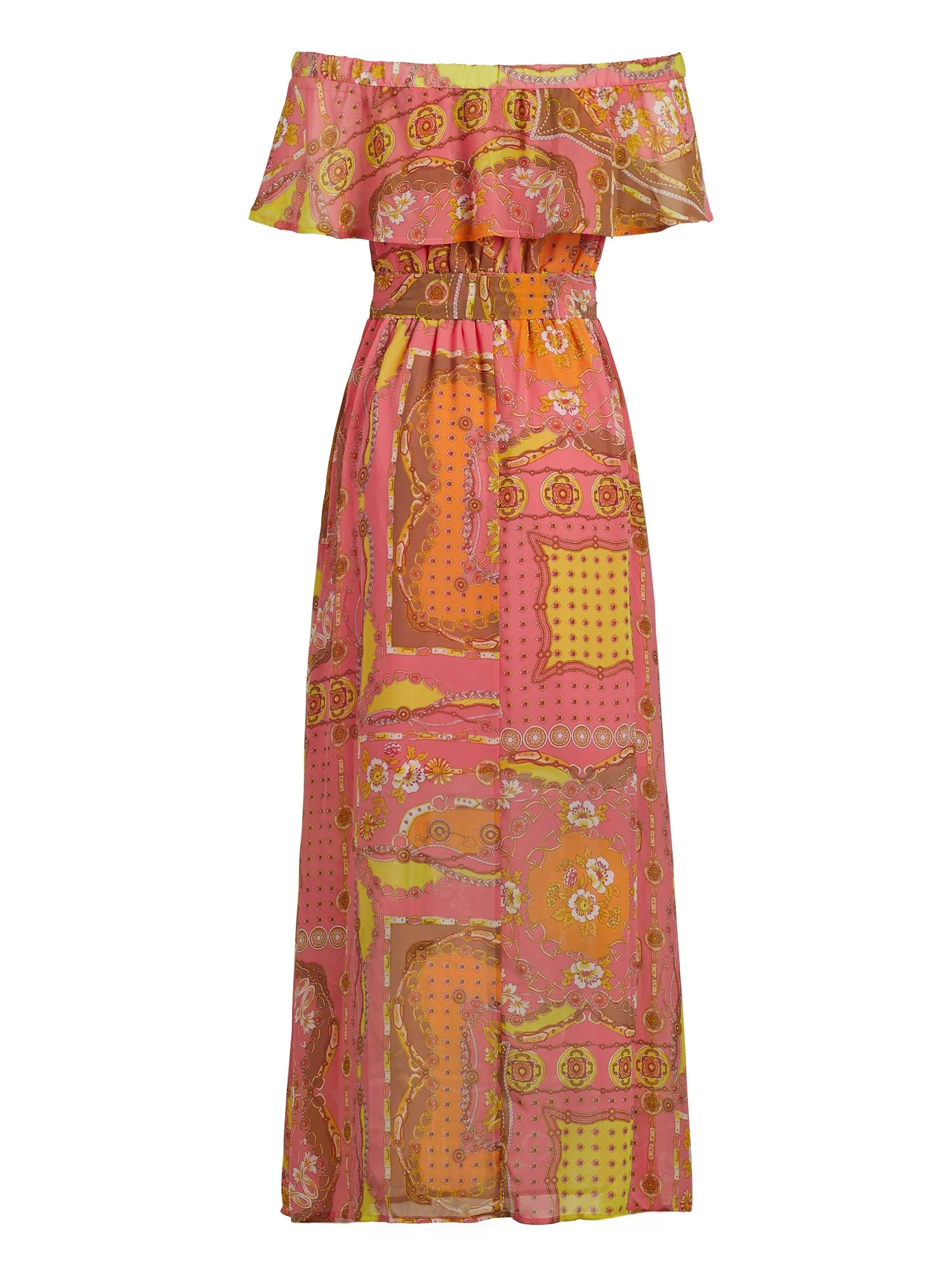 Off-The-Shoulder Scarf-Print Maxi Dress - Image 3