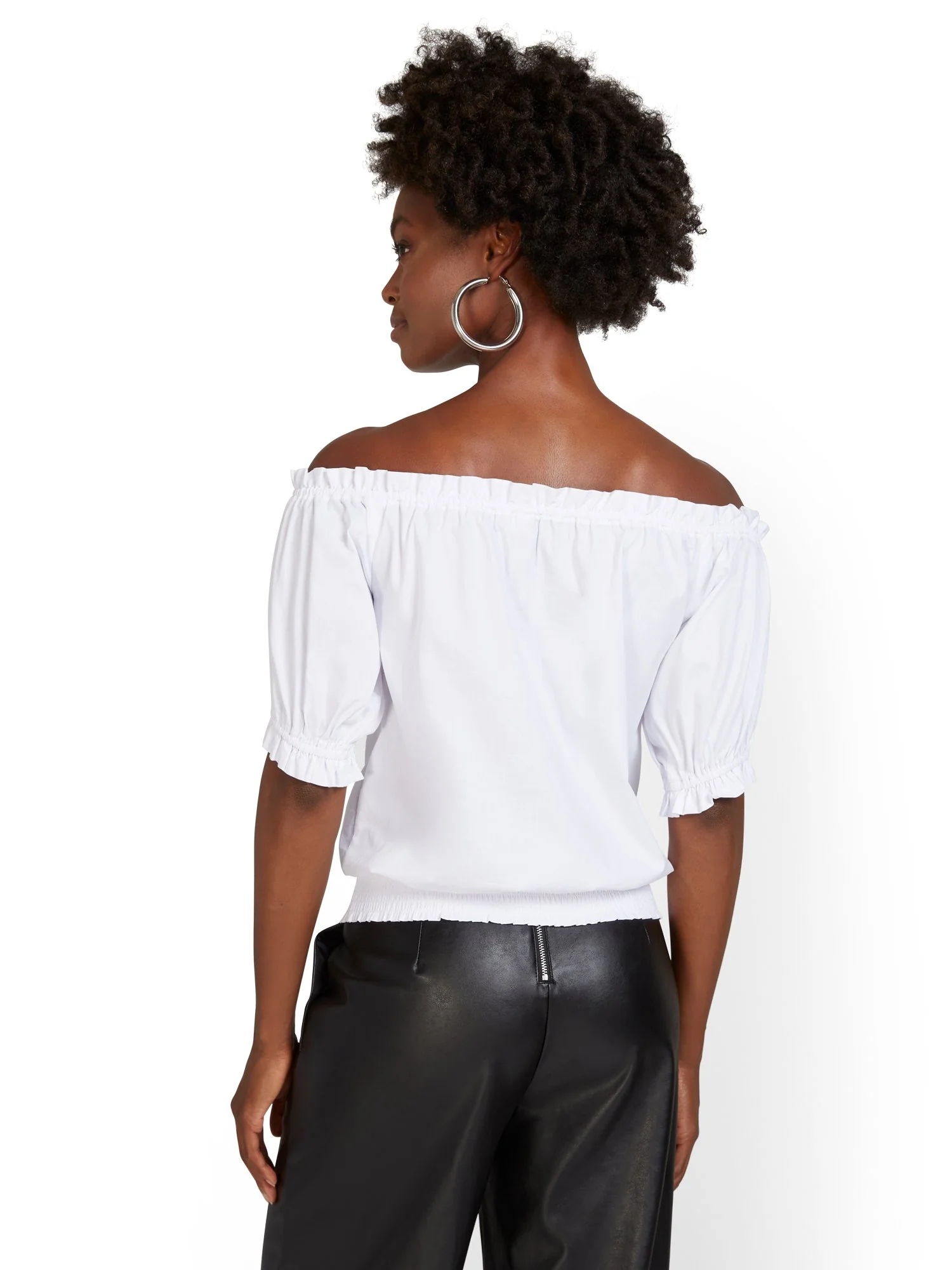 Off-The-Shoulder Smocked Poplin Top - Image 6