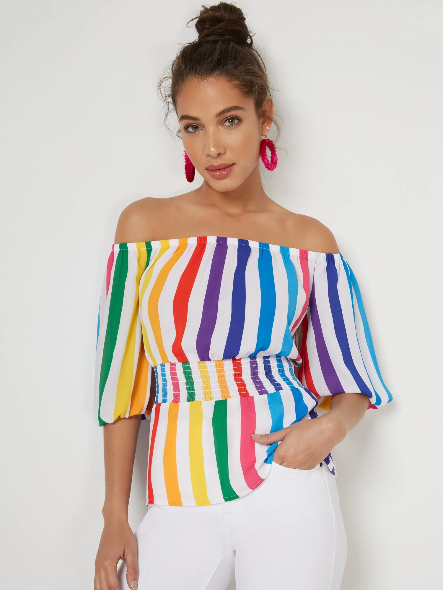 Off-The-Shoulder Stripe Top - Image 2
