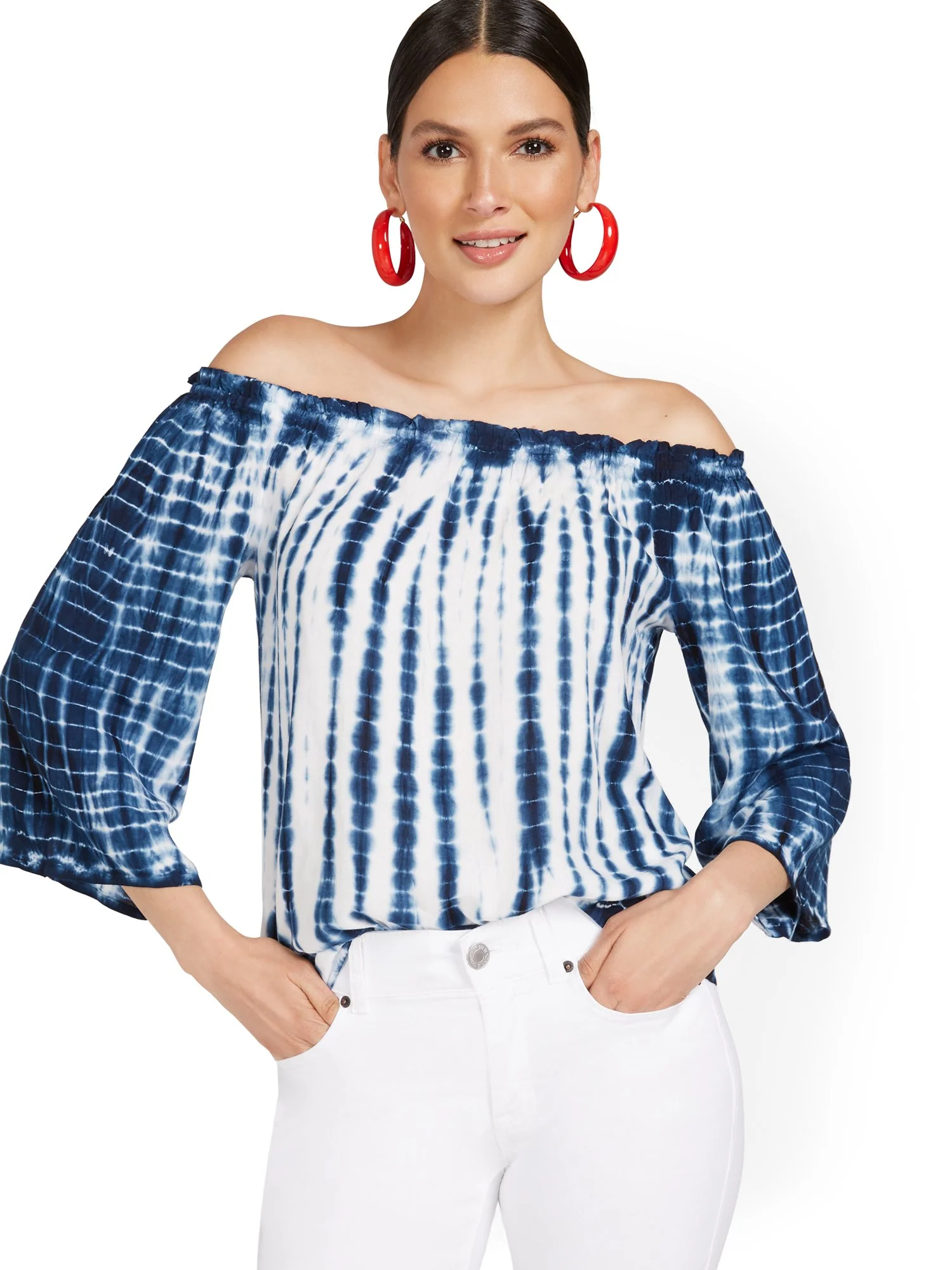 Off-The-Shoulder Tie-Dye Top - Image 6