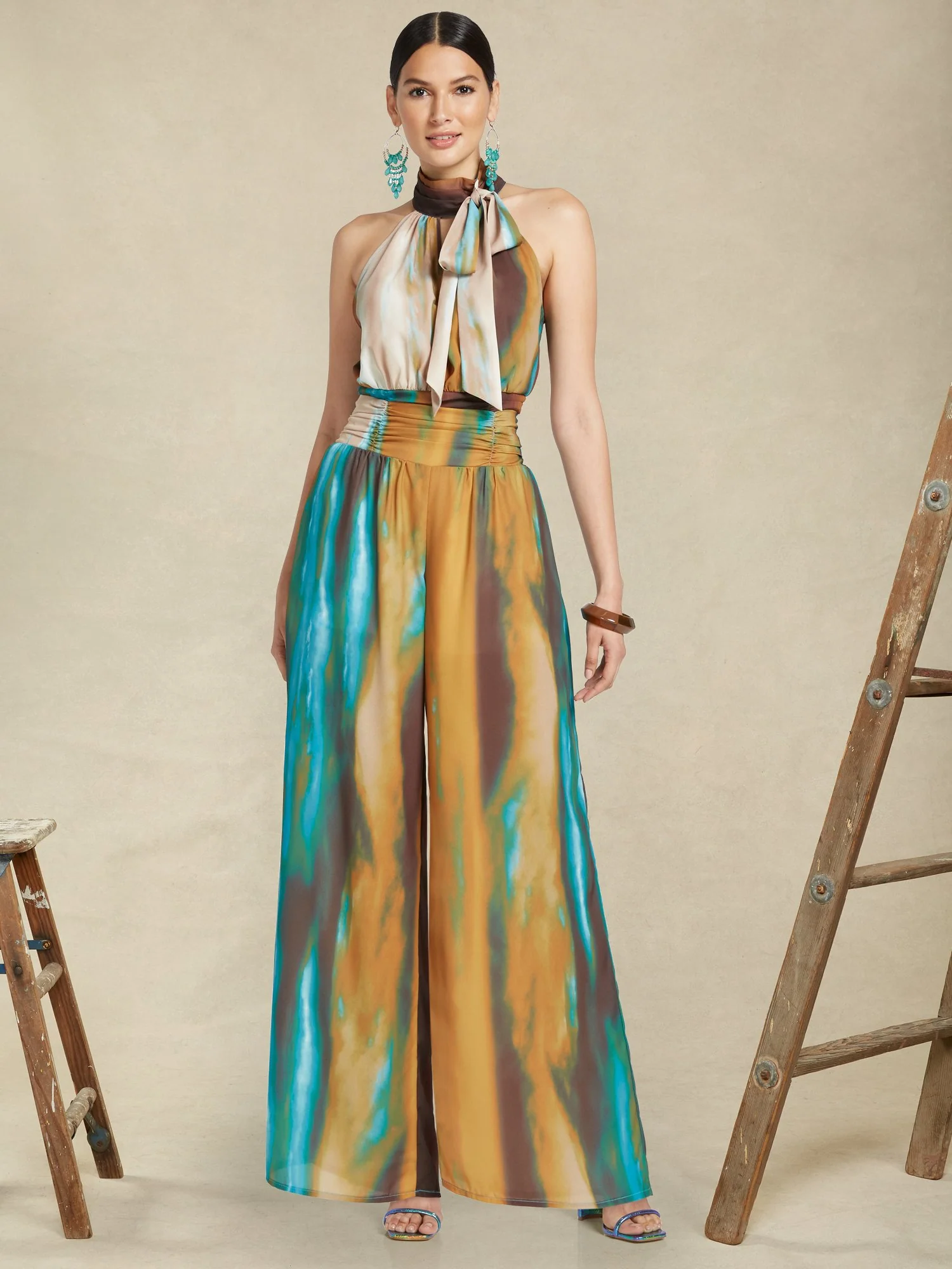 Ombre-Print Palazzo Pant - Image 4