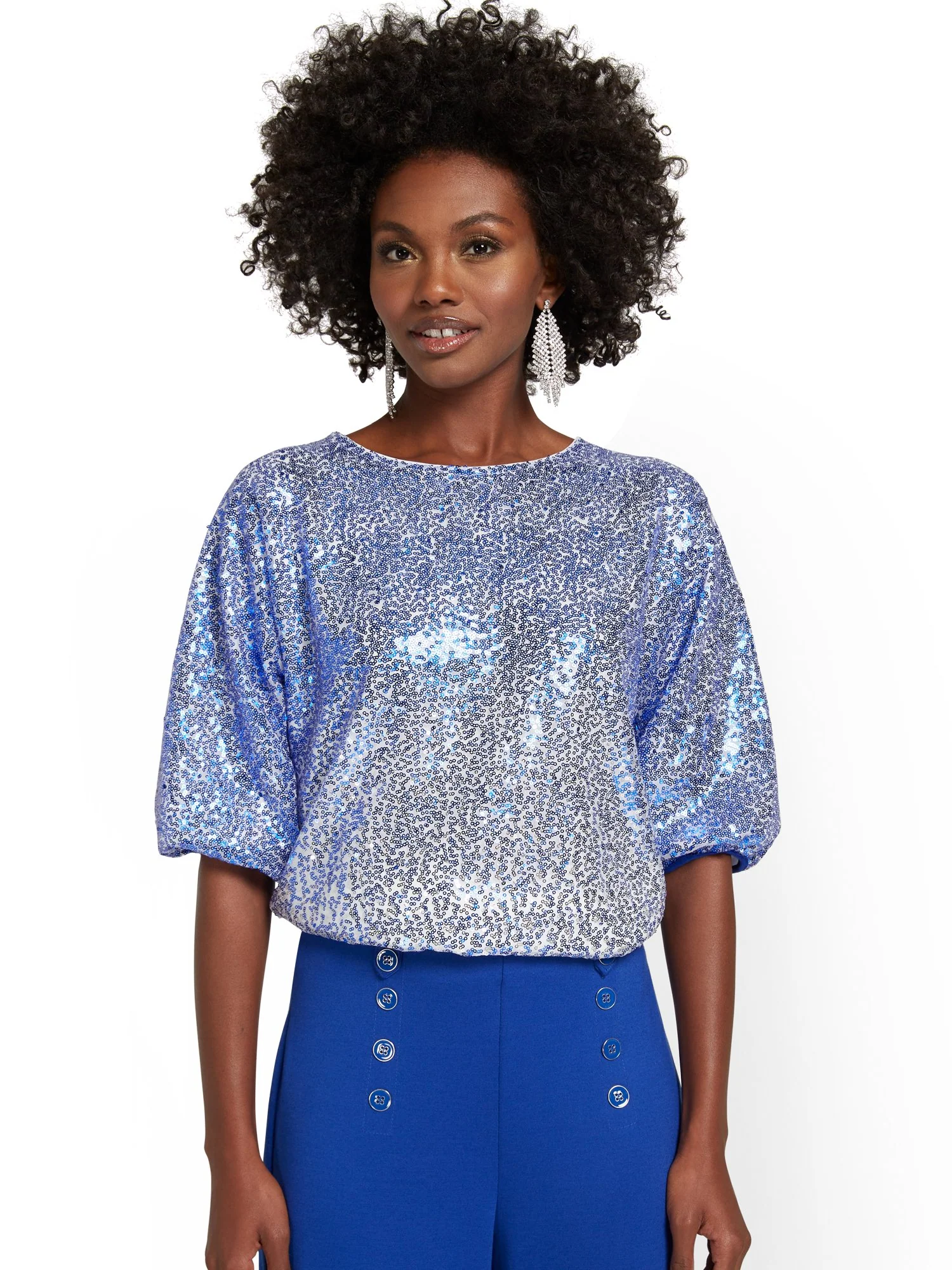 Ombre Sequin Dolman Top - Image 2