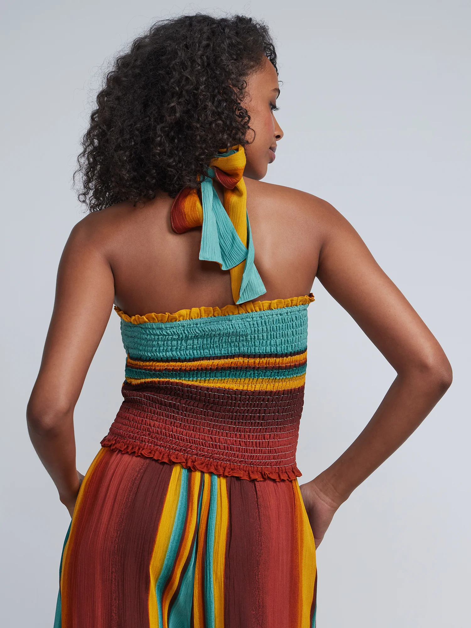 Ombre Smocked Halterneck Top - Image 3