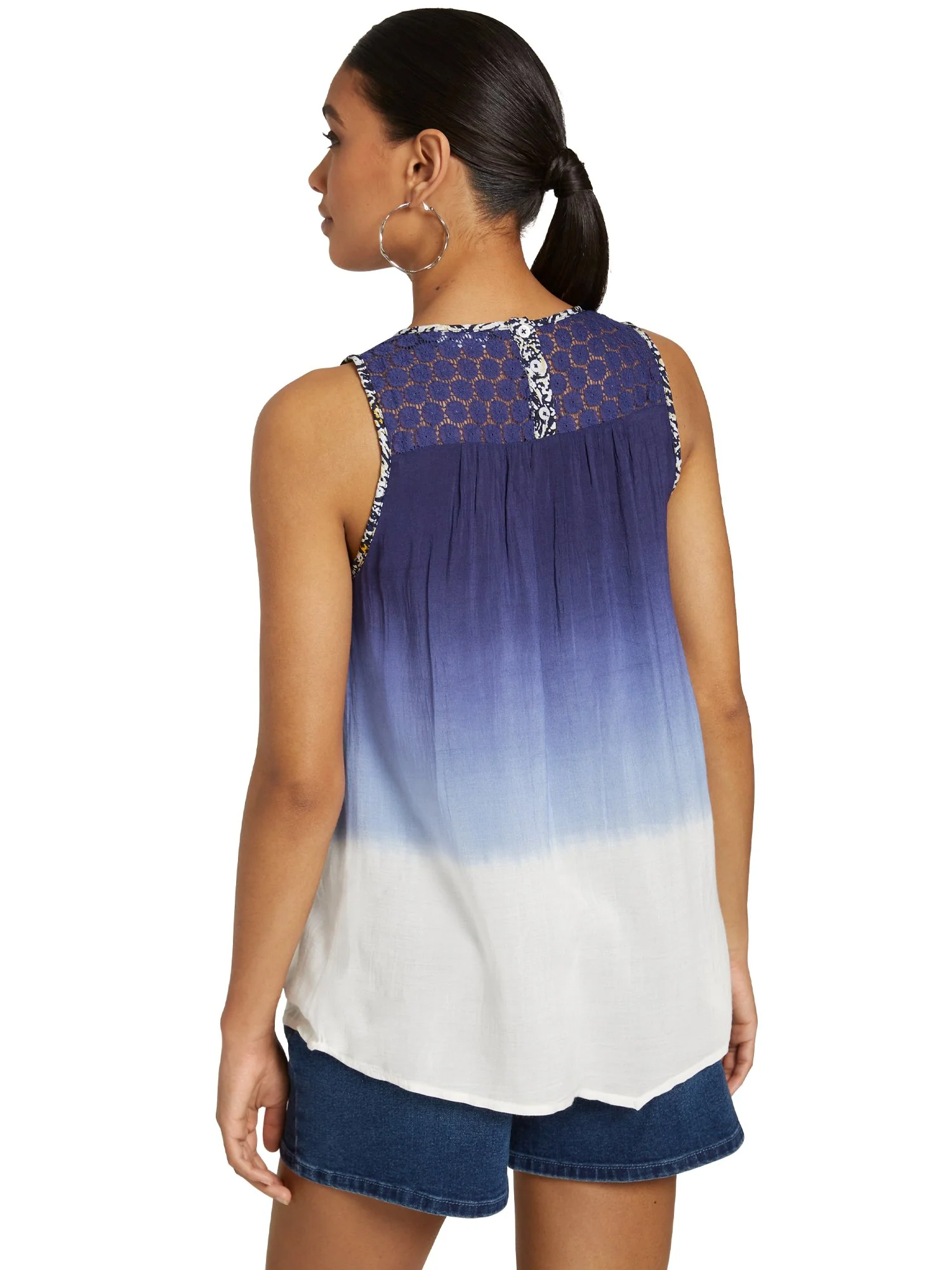 Ombre Tie-Front Sleeveless Top - Image 3