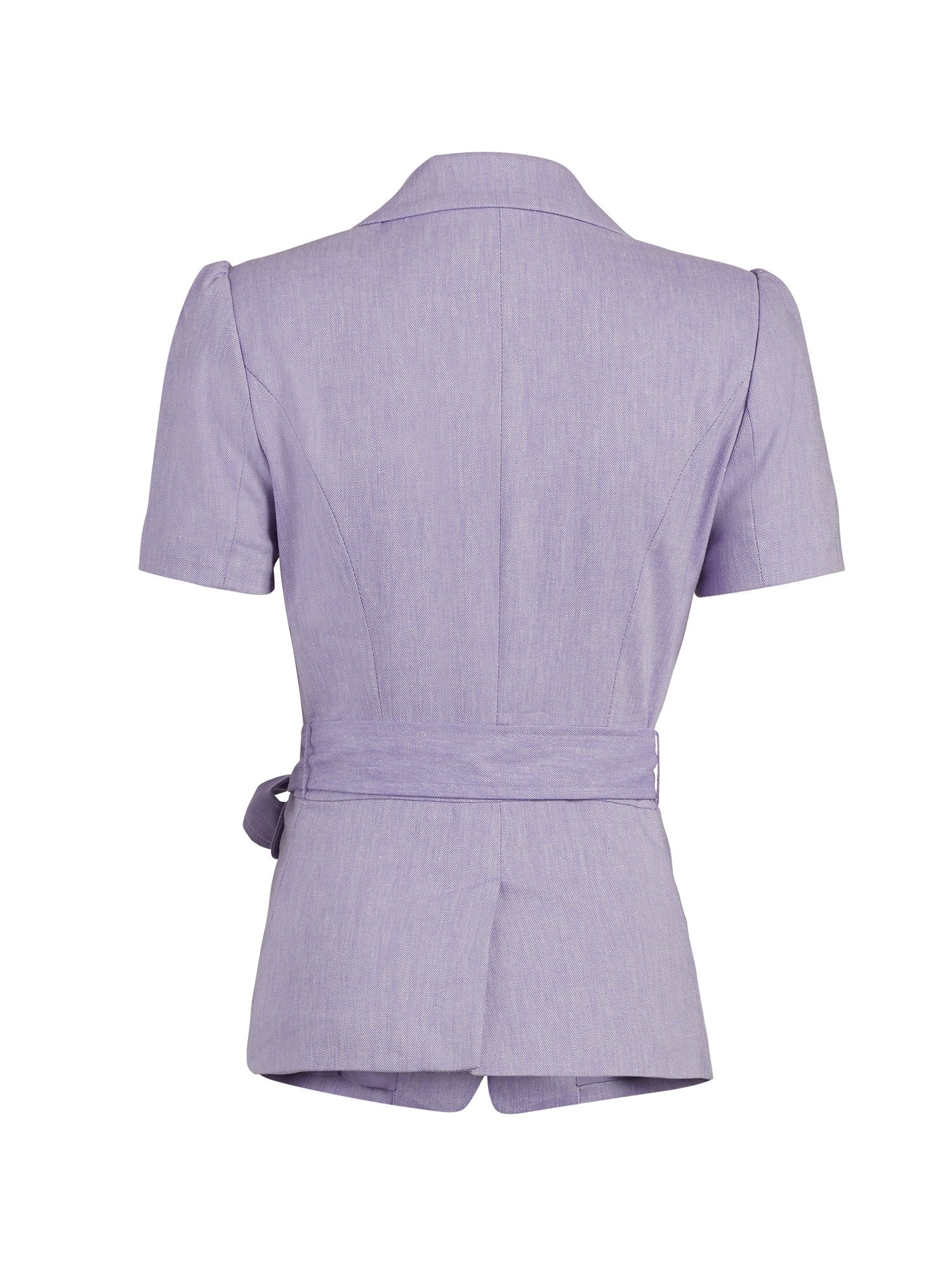 One-Button Puff-Sleeve Jacket - Linen-Blend - 7th Avenue - Image 2