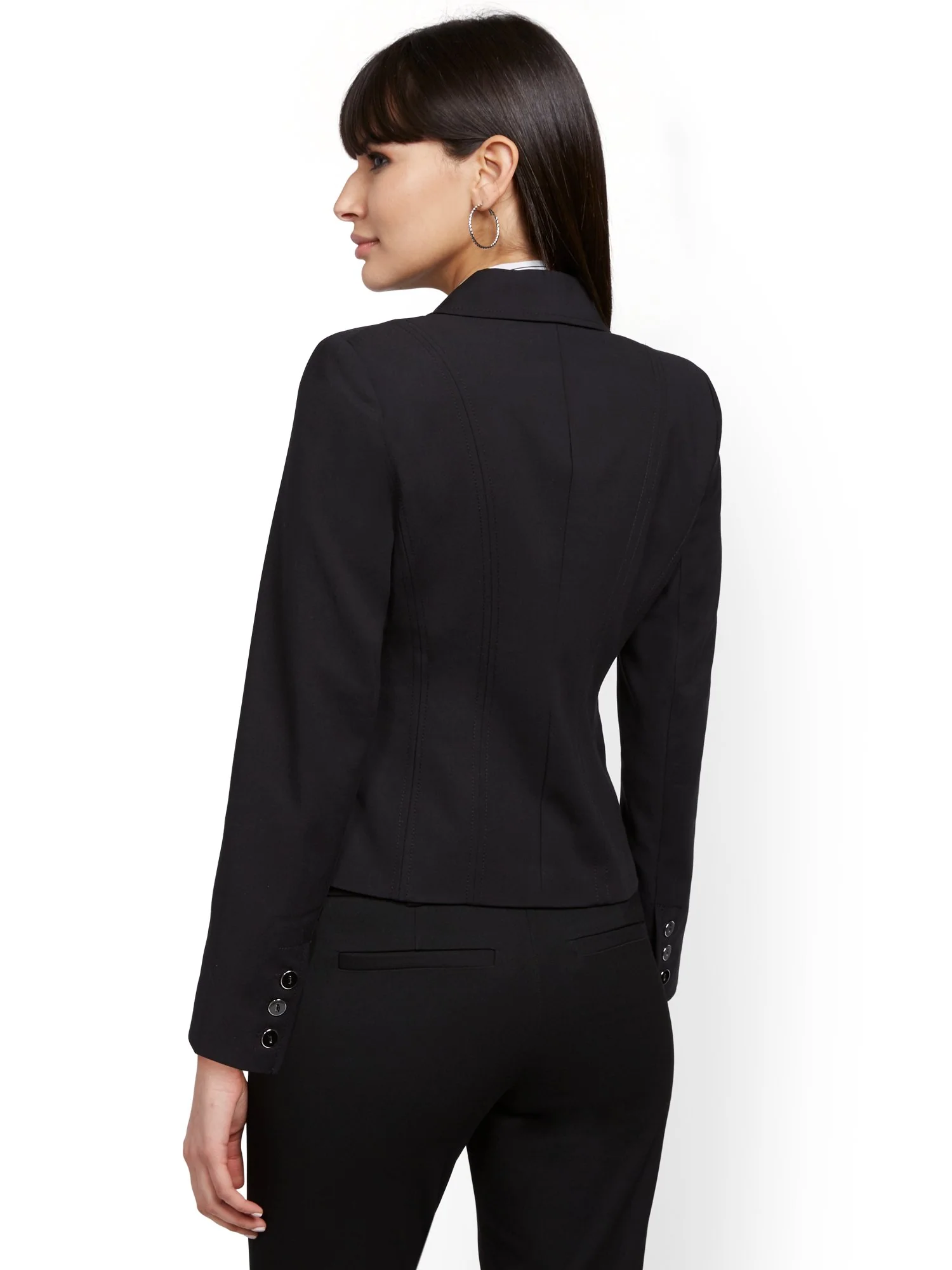 One-Button Waist-Inset Jacket - All-Season Stretch - 7th Avenue - Image 3