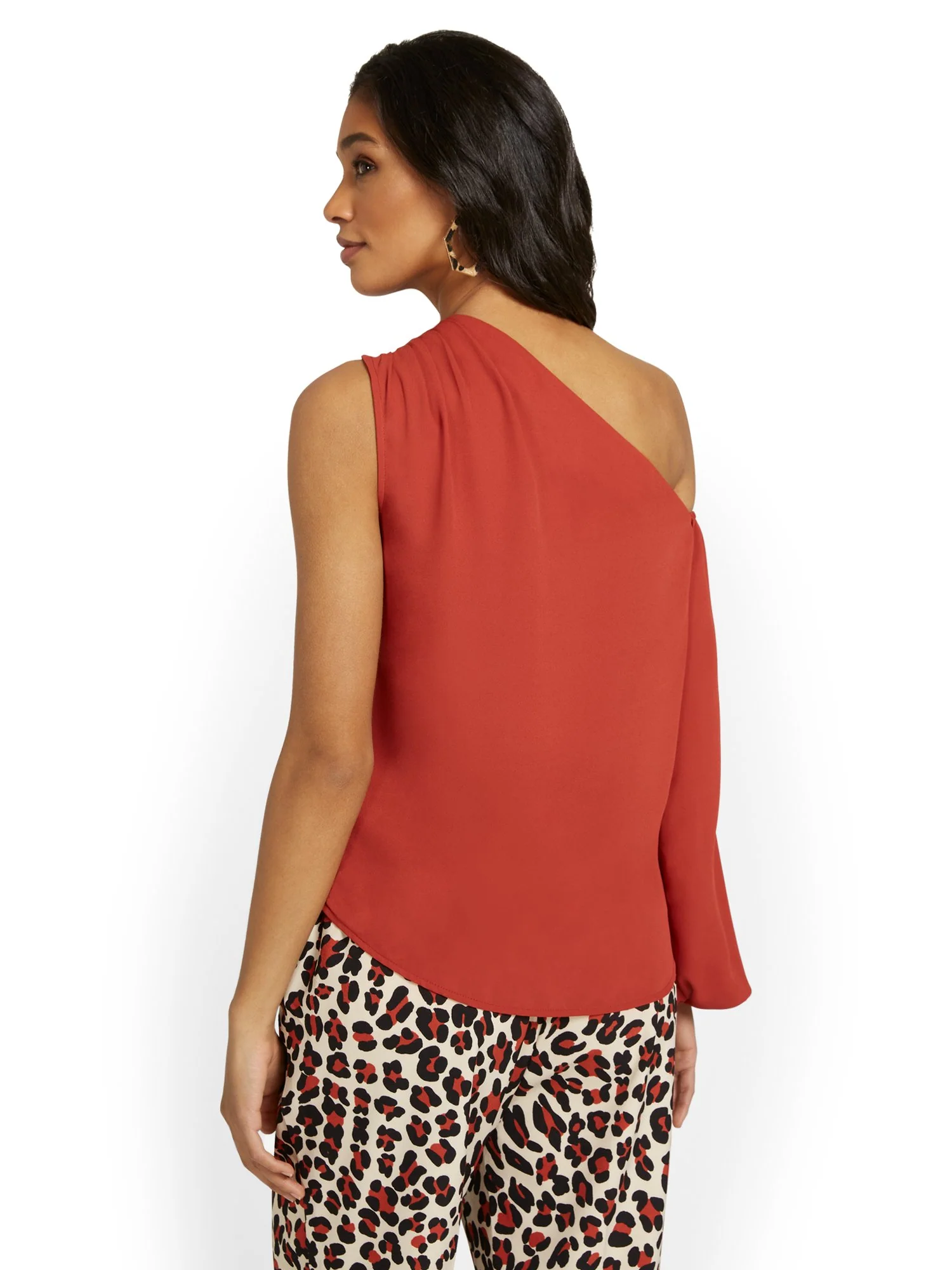 One-Shoulder Asymmetric Blouse - Image 3