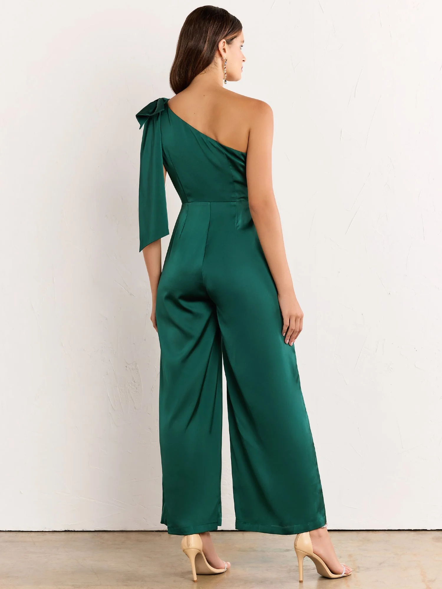 One-Shoulder Bow Wide Leg Jumpsuit - Lena - Image 8