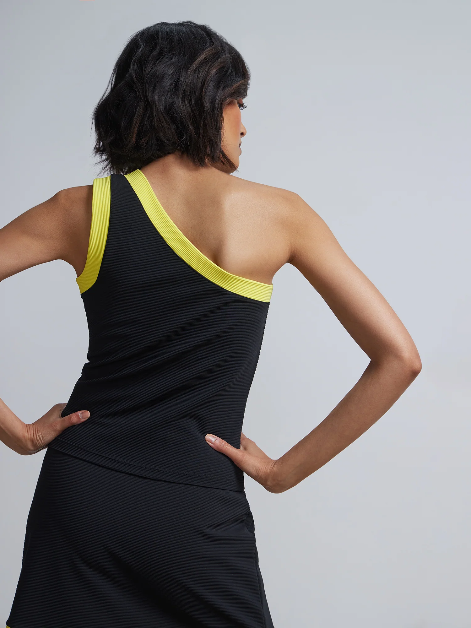 One-Shoulder Contrast-Trim Top - Image 3