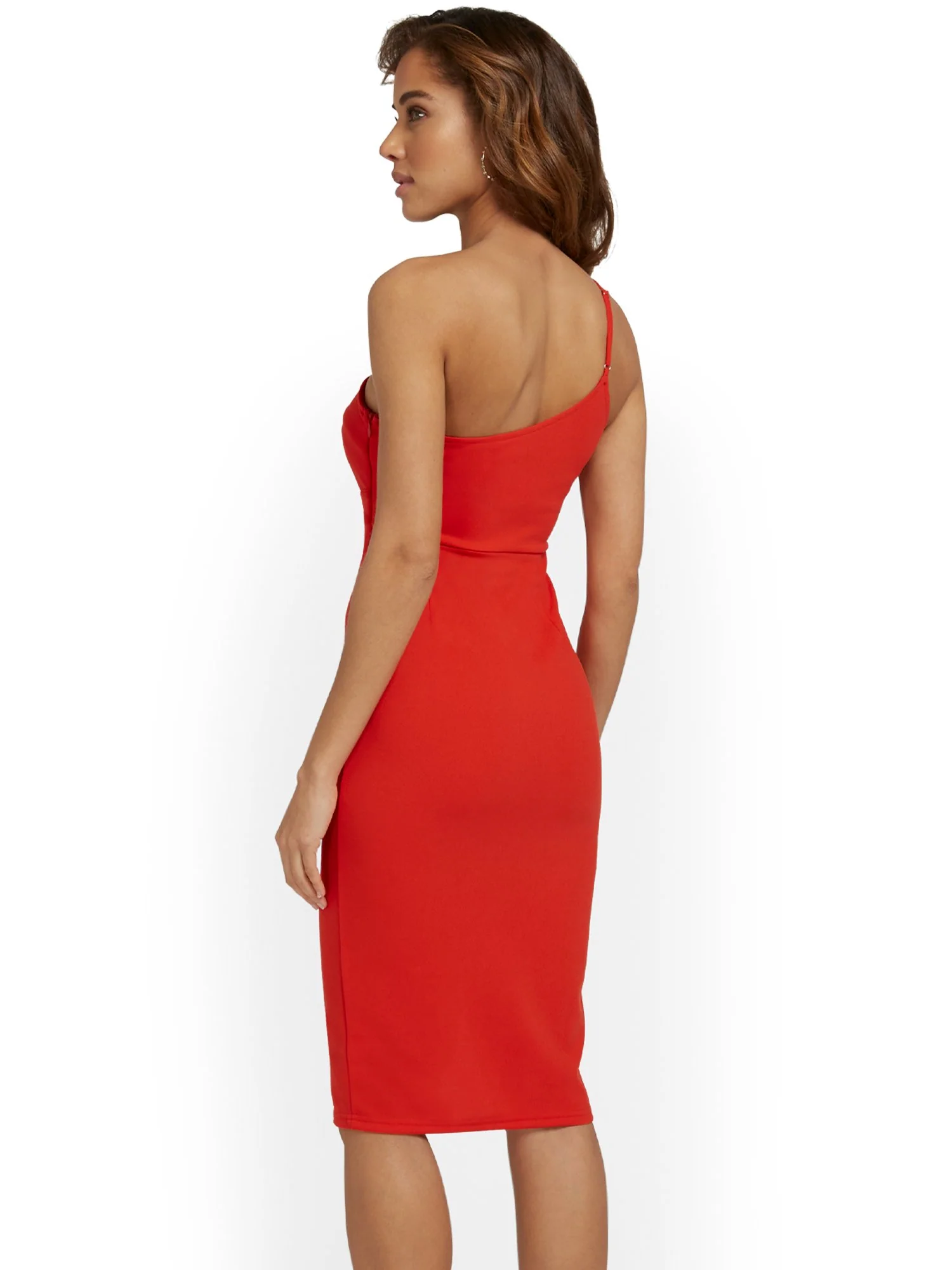One-Shoulder Crepe Midi Dress - Lena - Image 3