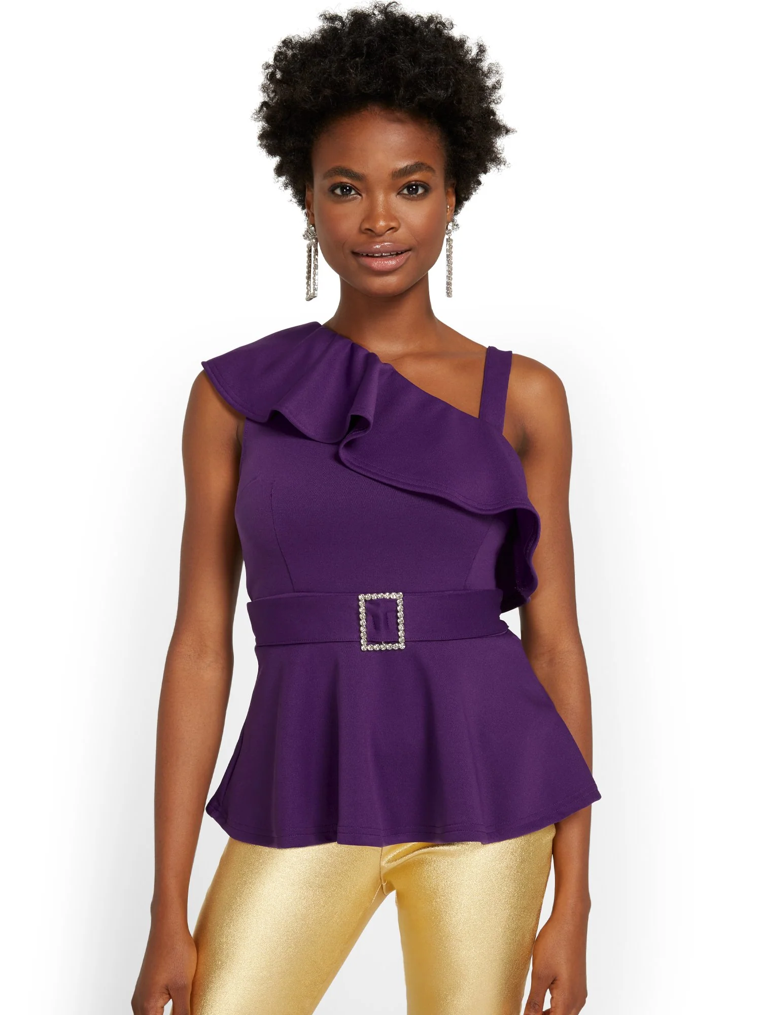 One-Shoulder Peplum Top