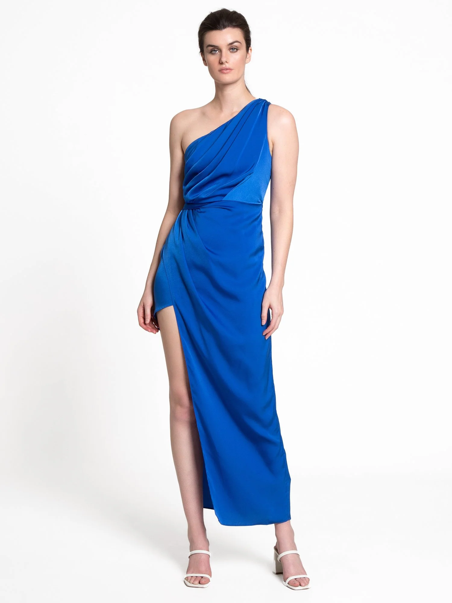 One-Shoulder Pleated Satin Midi Dress - Do+Be - Image 8