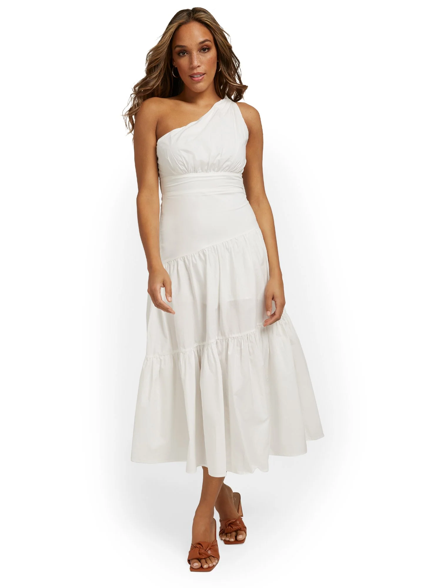 One-Shoulder Poplin Maxi Dress - Lena - Image 17