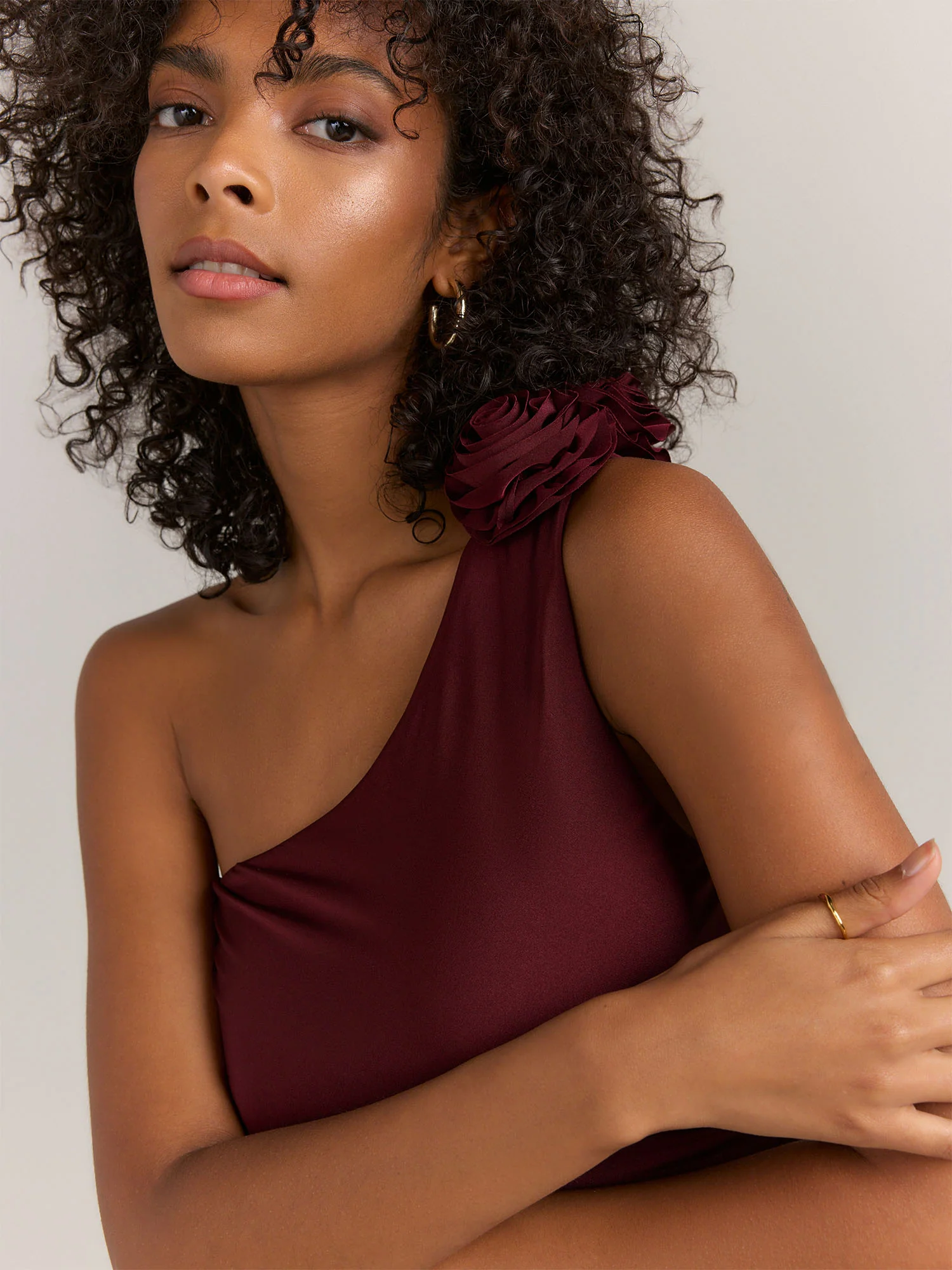 Fore One Shoulder Knit Bodycon Rosette Dress - Brands We Love - Image 6