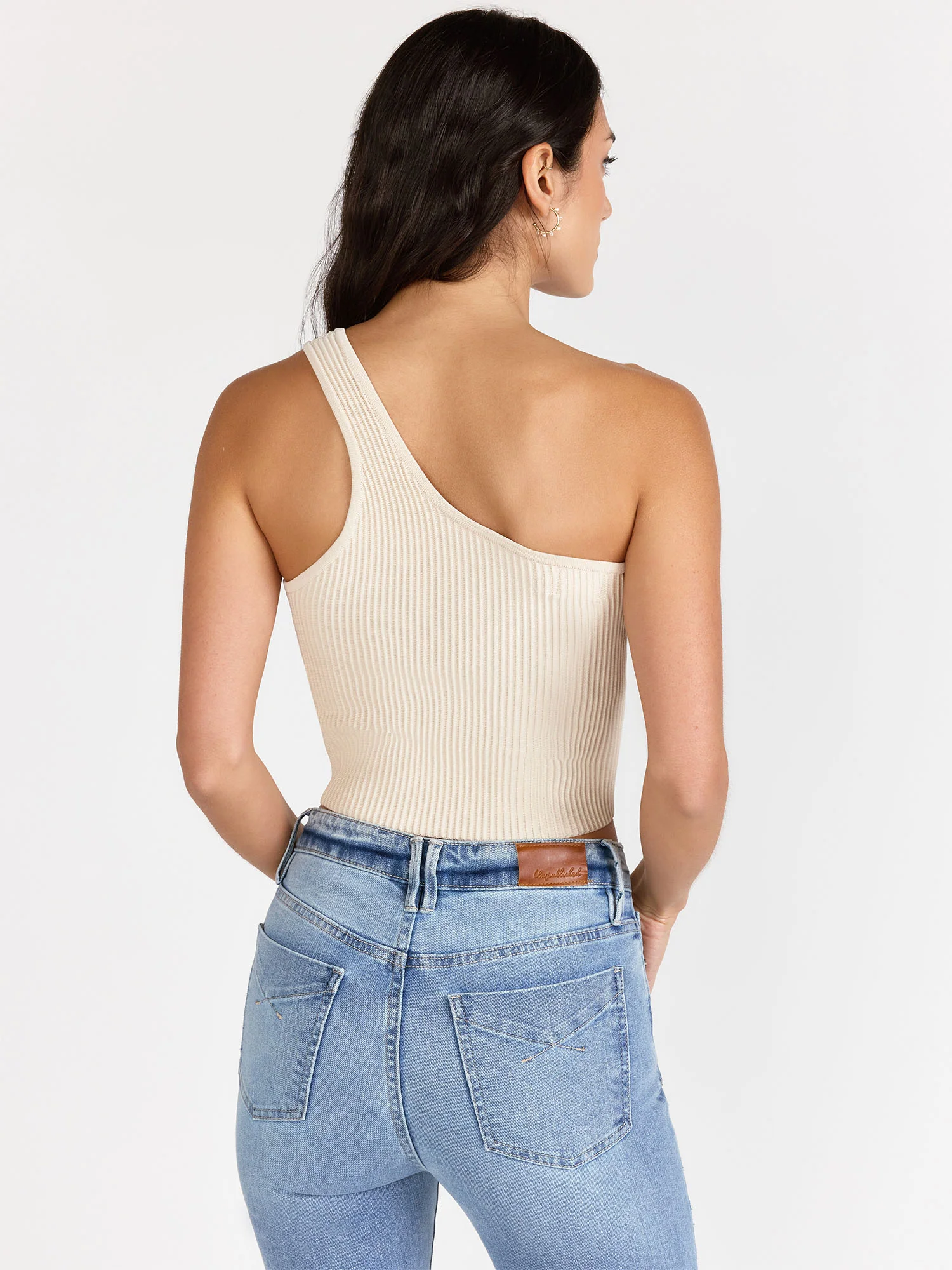 One-Shoulder Sculpt Rib Tank Top - Debut By Dreamers - Image 13