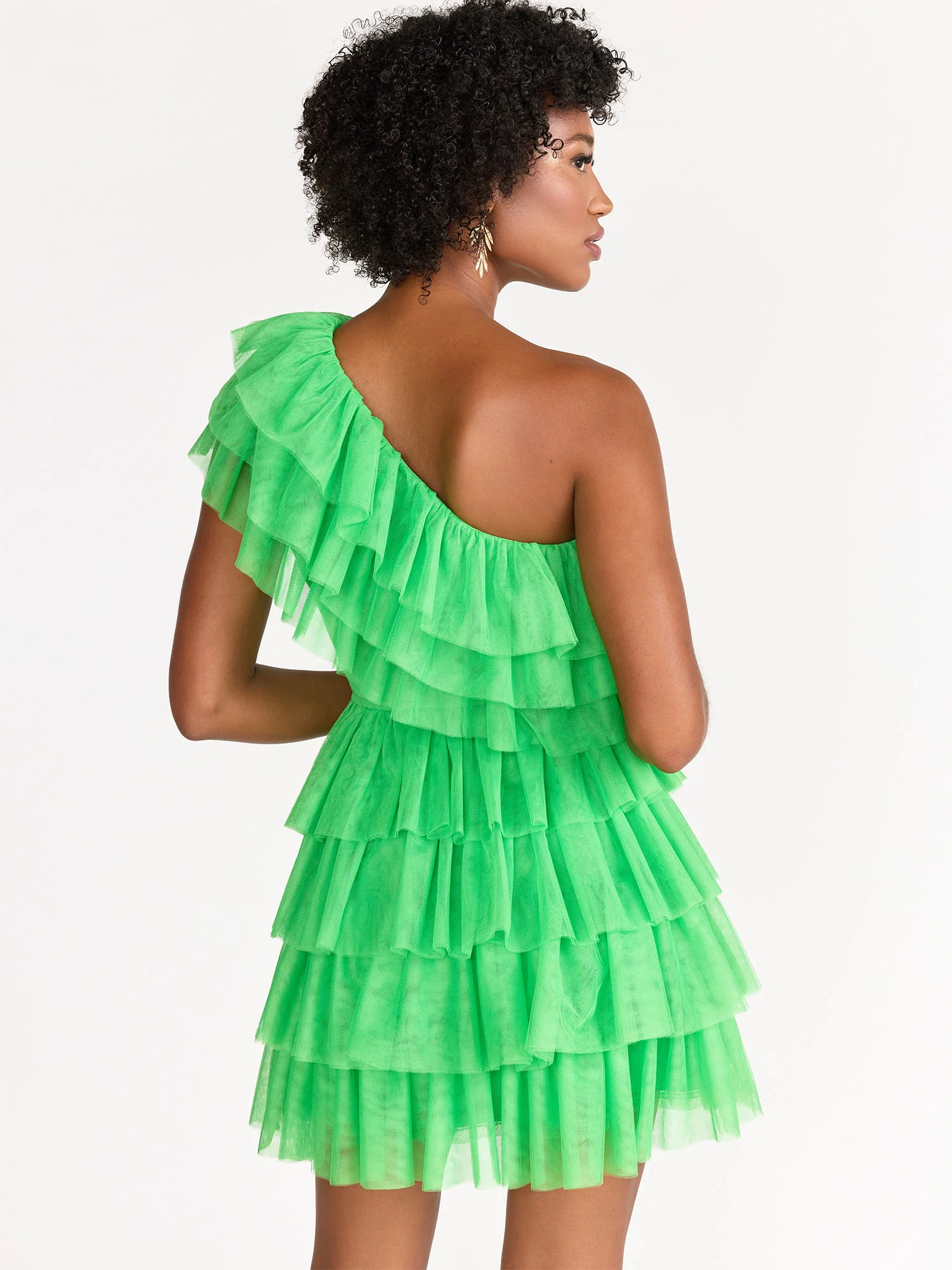Flying Tomato One Shoulder Tiered Tulle Mini Dress - Brands We Love - Image 4