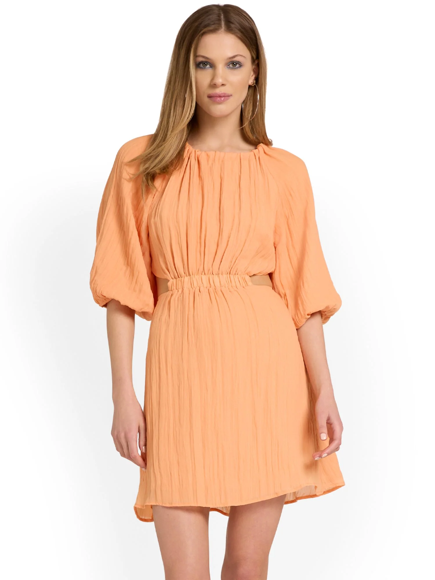 4Sienna Open-Back Textured Puff-Sleeve Dress - Brands We Love - Image 2
