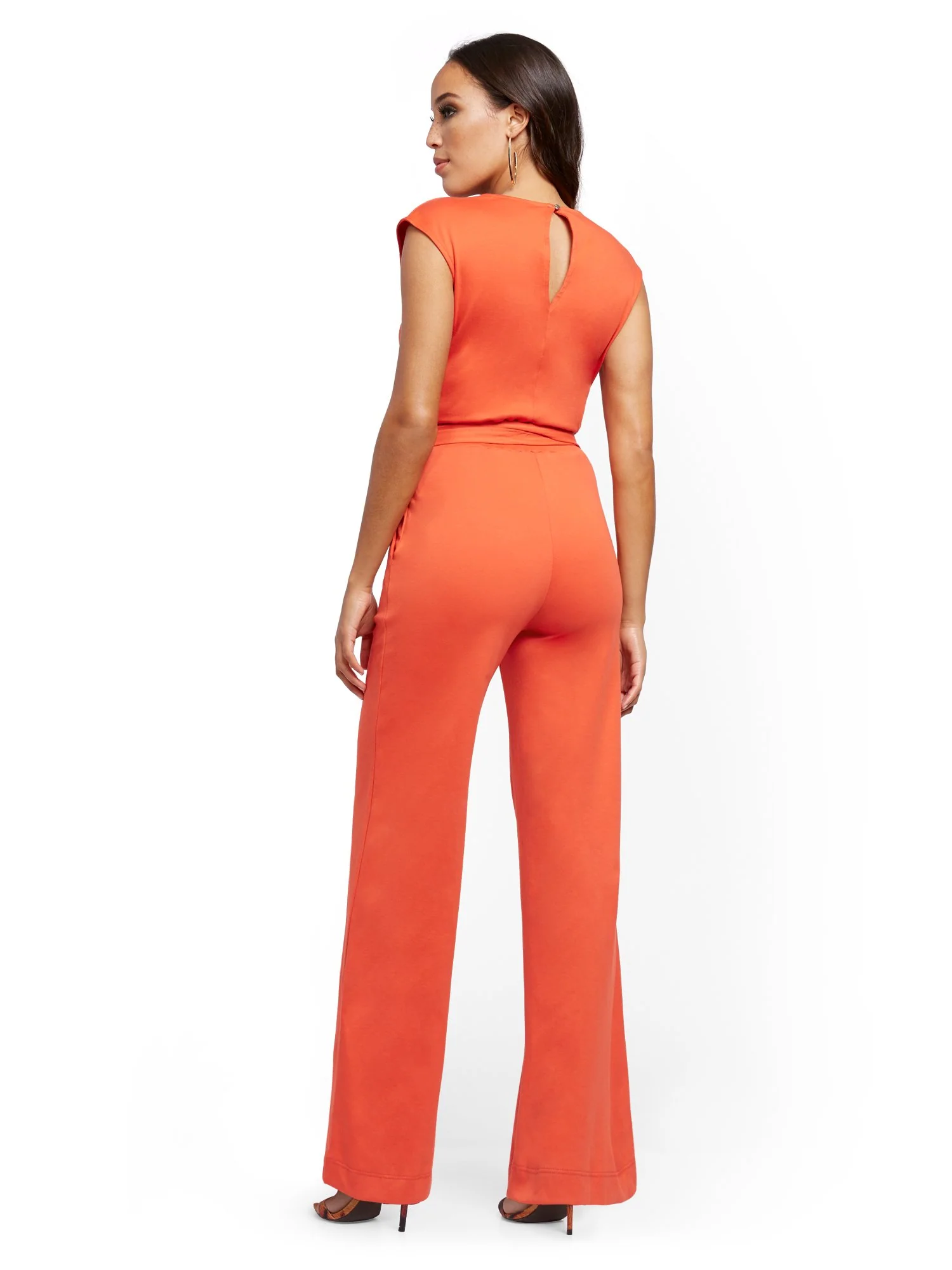 Orange Wrap Jumpsuit - Image 3