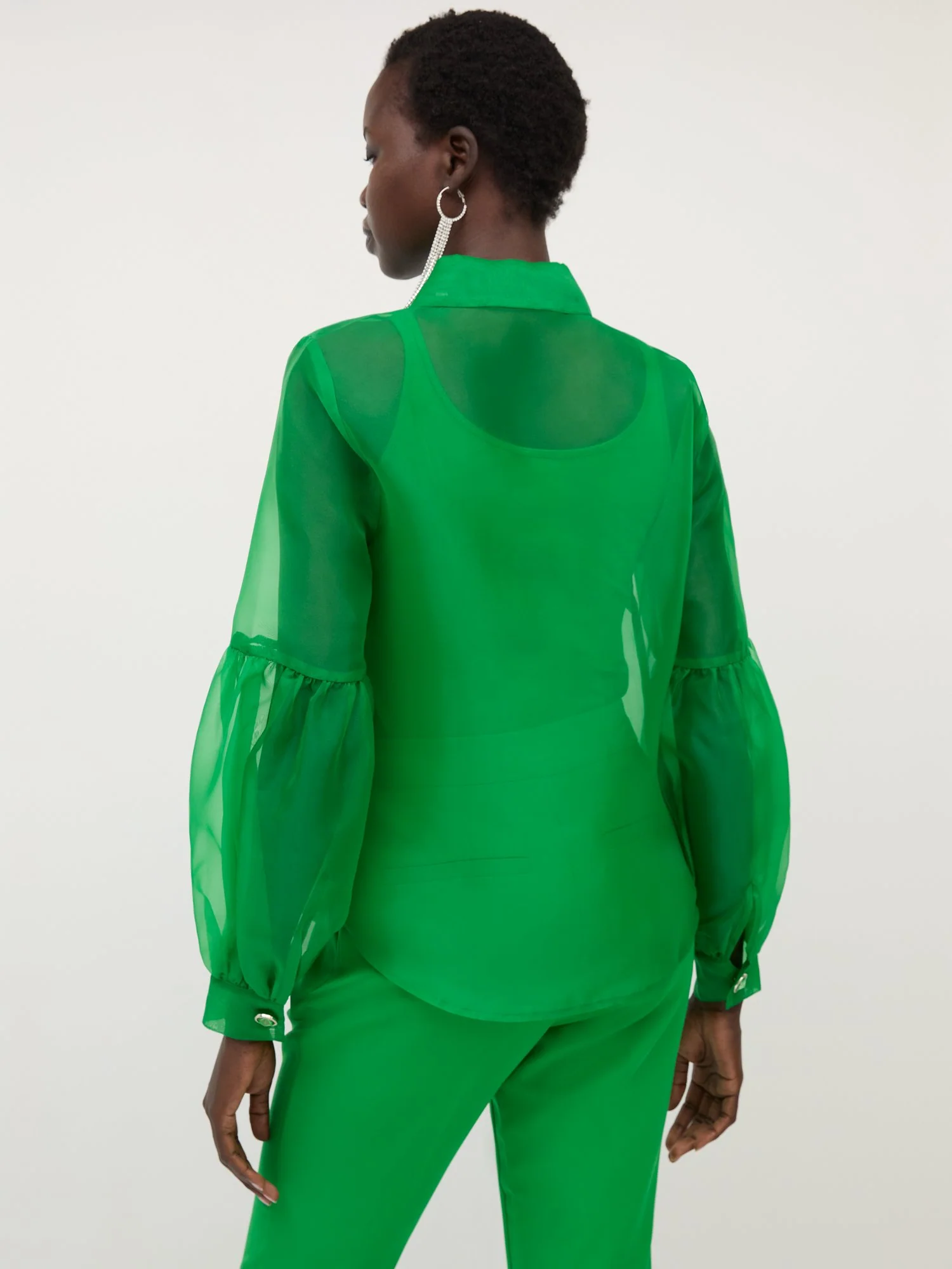 Organza Jewel-Button Blouse - Image 3