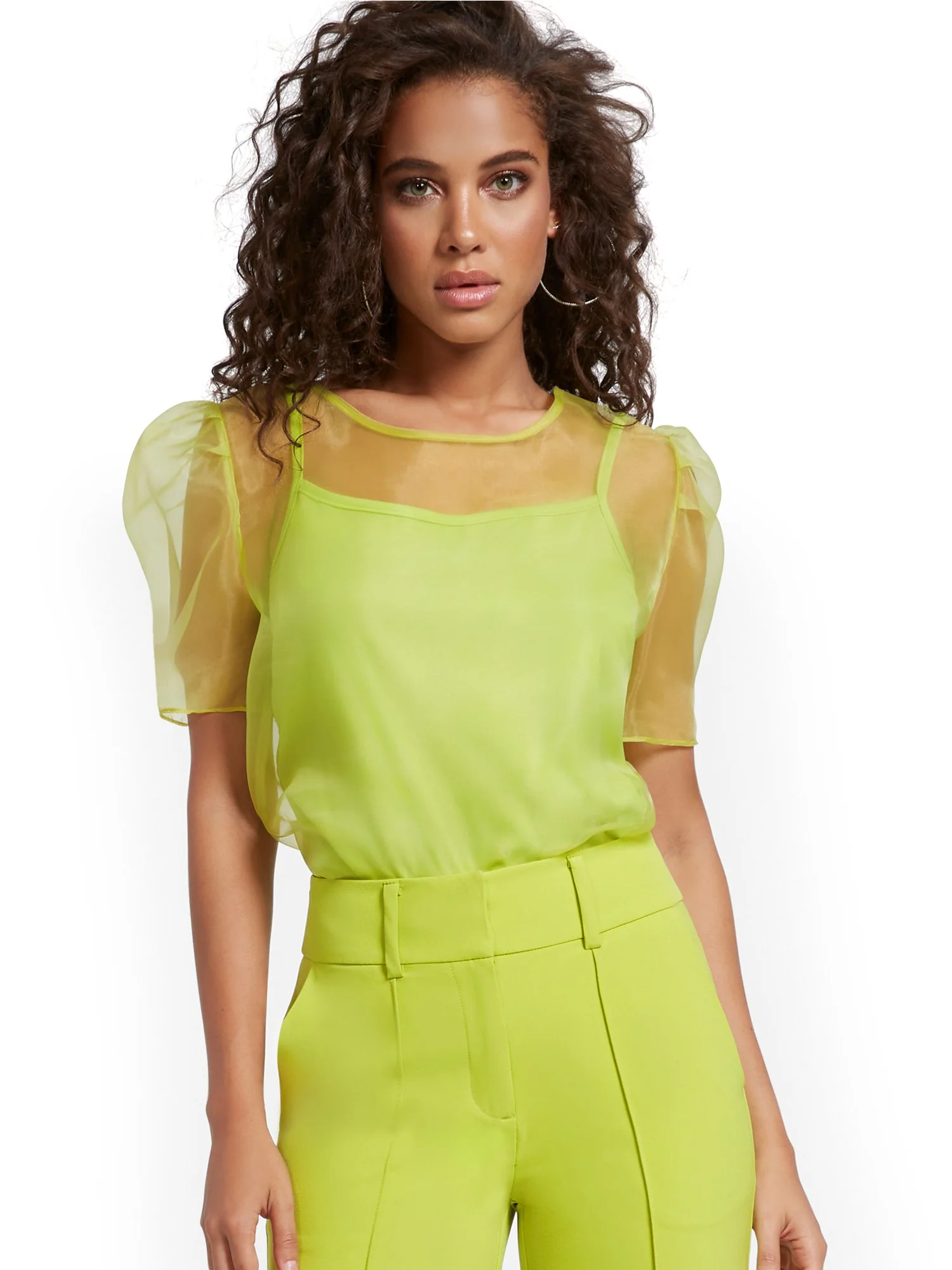 Organza Puff-Sleeve Top - Image 6