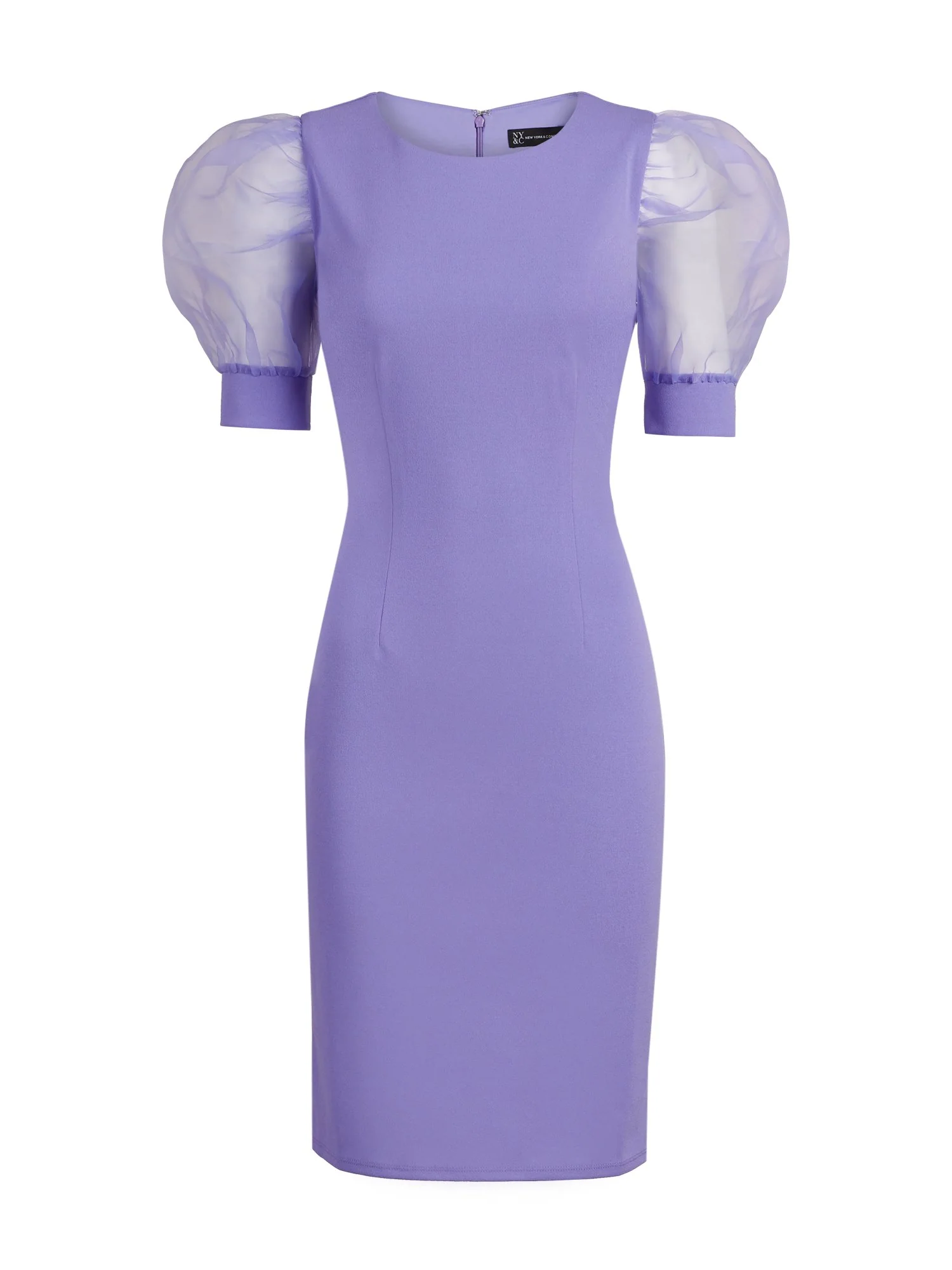 Organza-Sleeve Sheath Dress - Magic Crepe® - Image 5