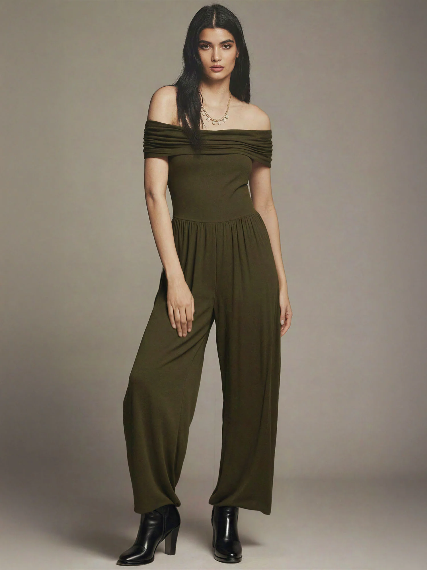 Off The Shoulder Wide Leg Jumpsuit - Image 2