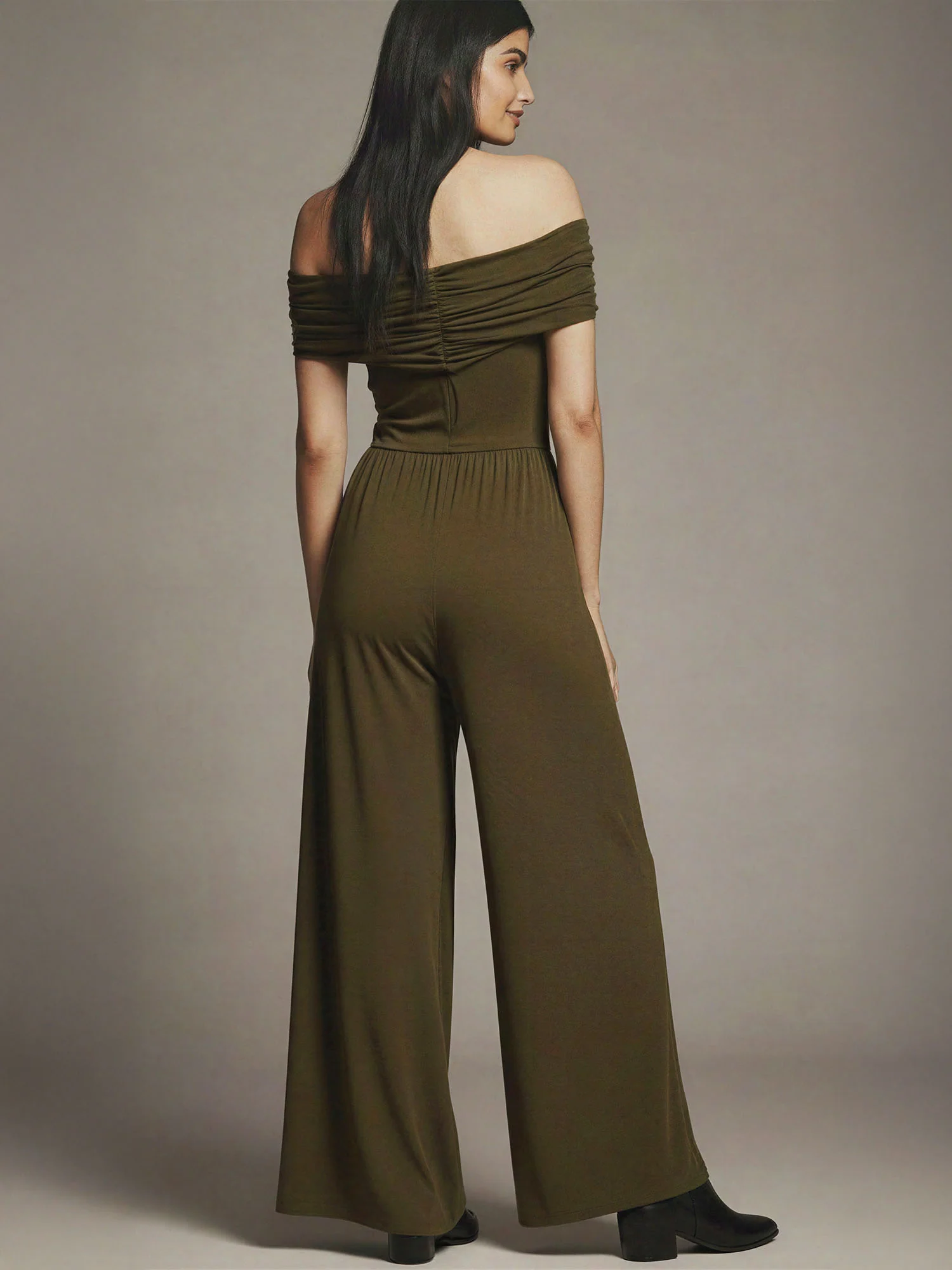 Off The Shoulder Wide Leg Jumpsuit - Image 3
