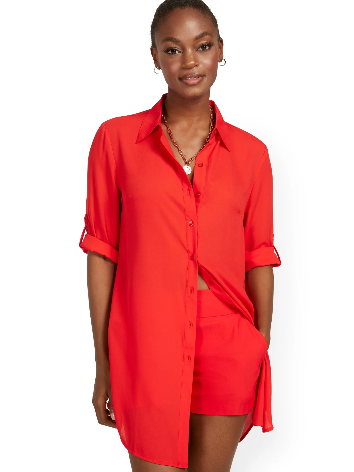 Oversized Button-Down Top - Image 8