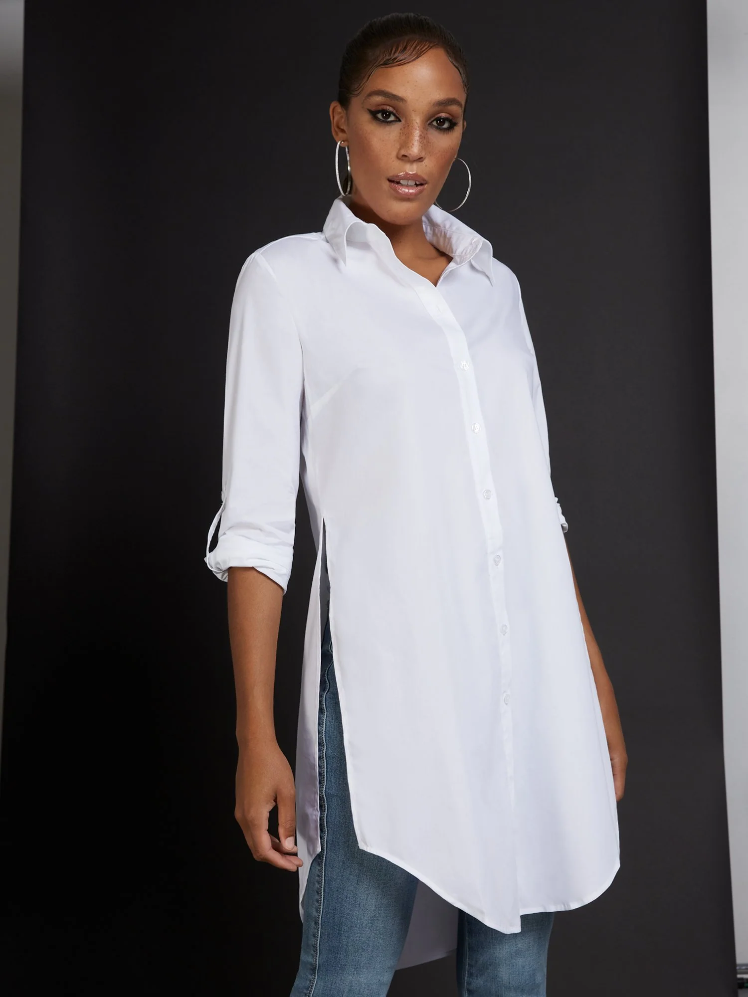 Oversized Button-Up Poplin Top - Image 4
