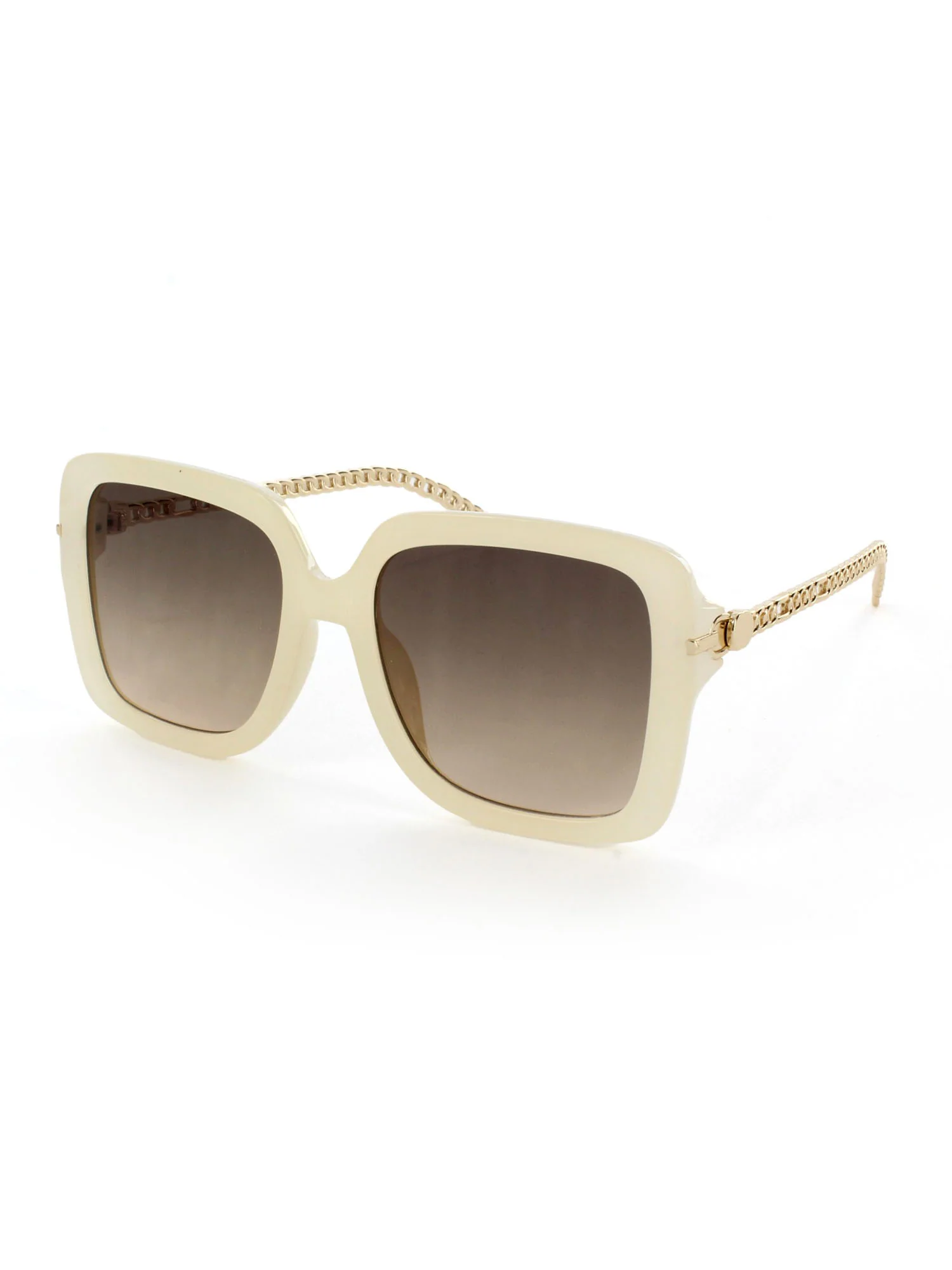 Oversized Square Metal Chainlink Temple Sunglasses - Image 5
