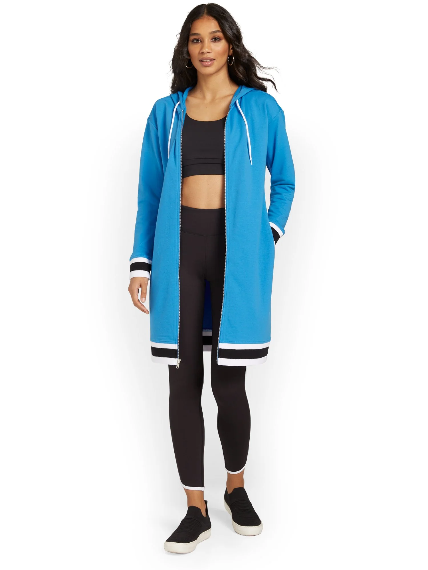 Oversized Zip-Front French Terry Hoodie Jacket - Image 12