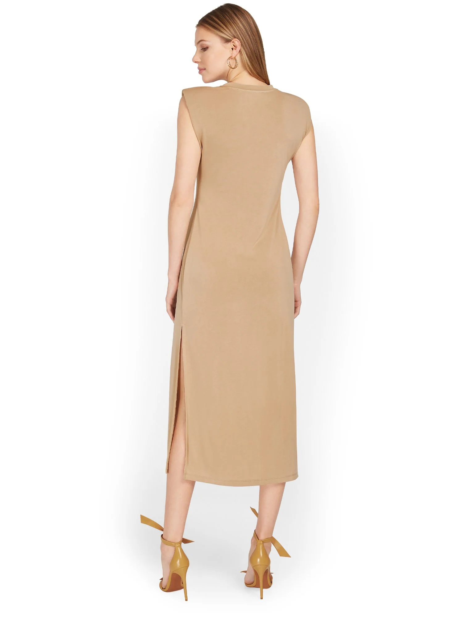 Lush Padded-Shoulder Midi Dress - Brands We Love - Image 3
