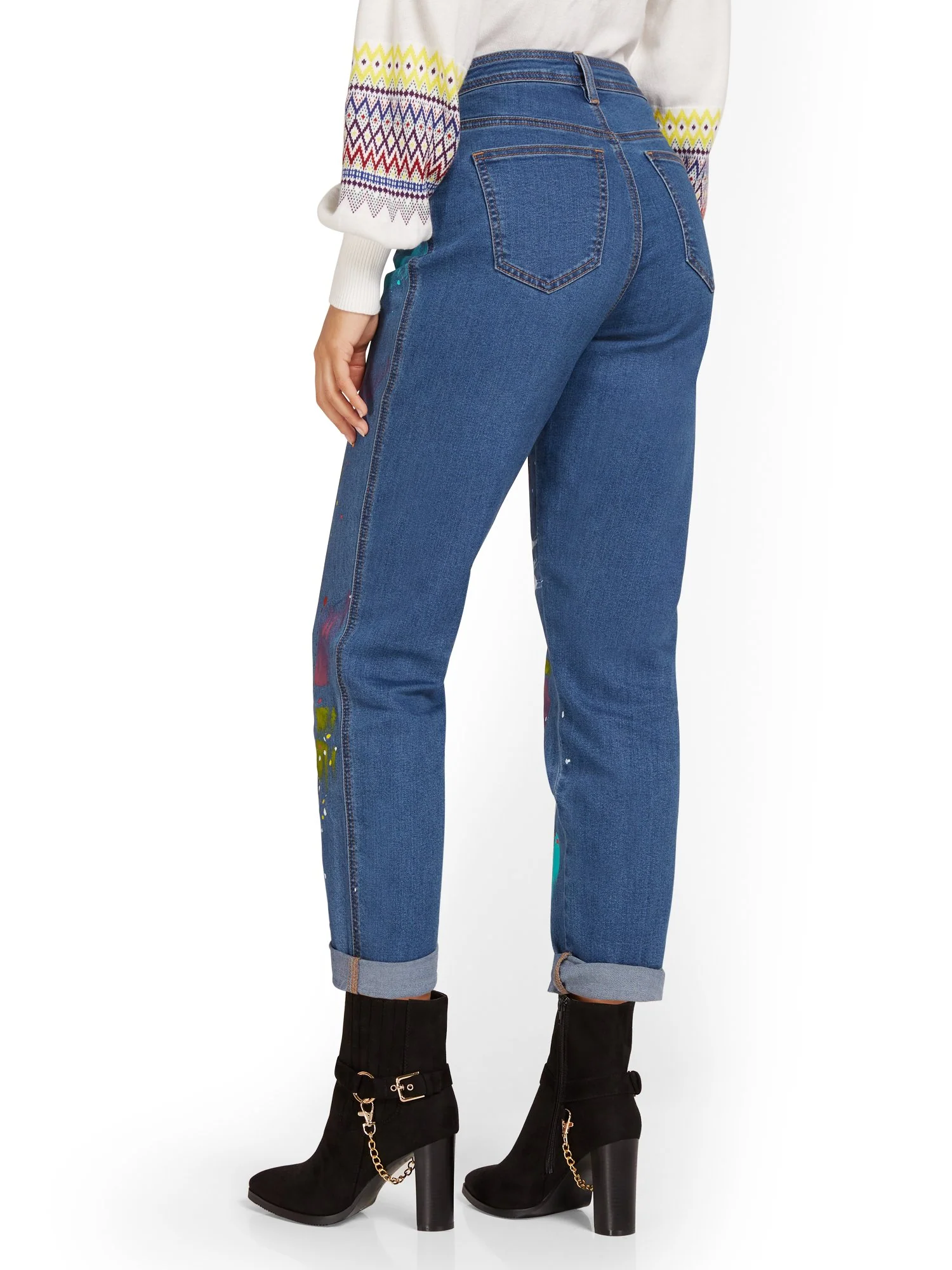 Paint Splatter Boyfriend Jeans - Image 3
