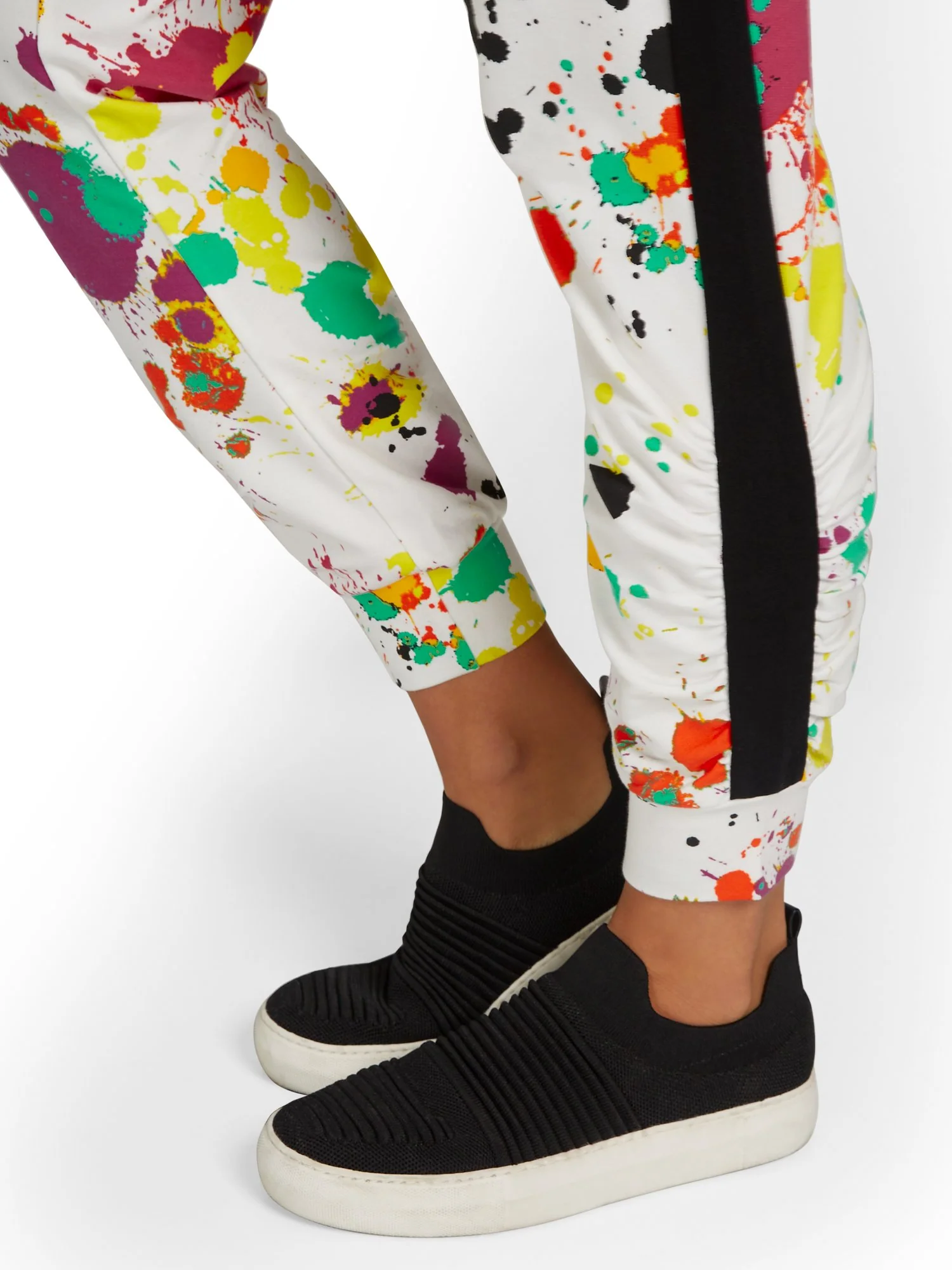 Paint-Splatter Ruched Colorblock French Terry Jogger Pant - Image 4