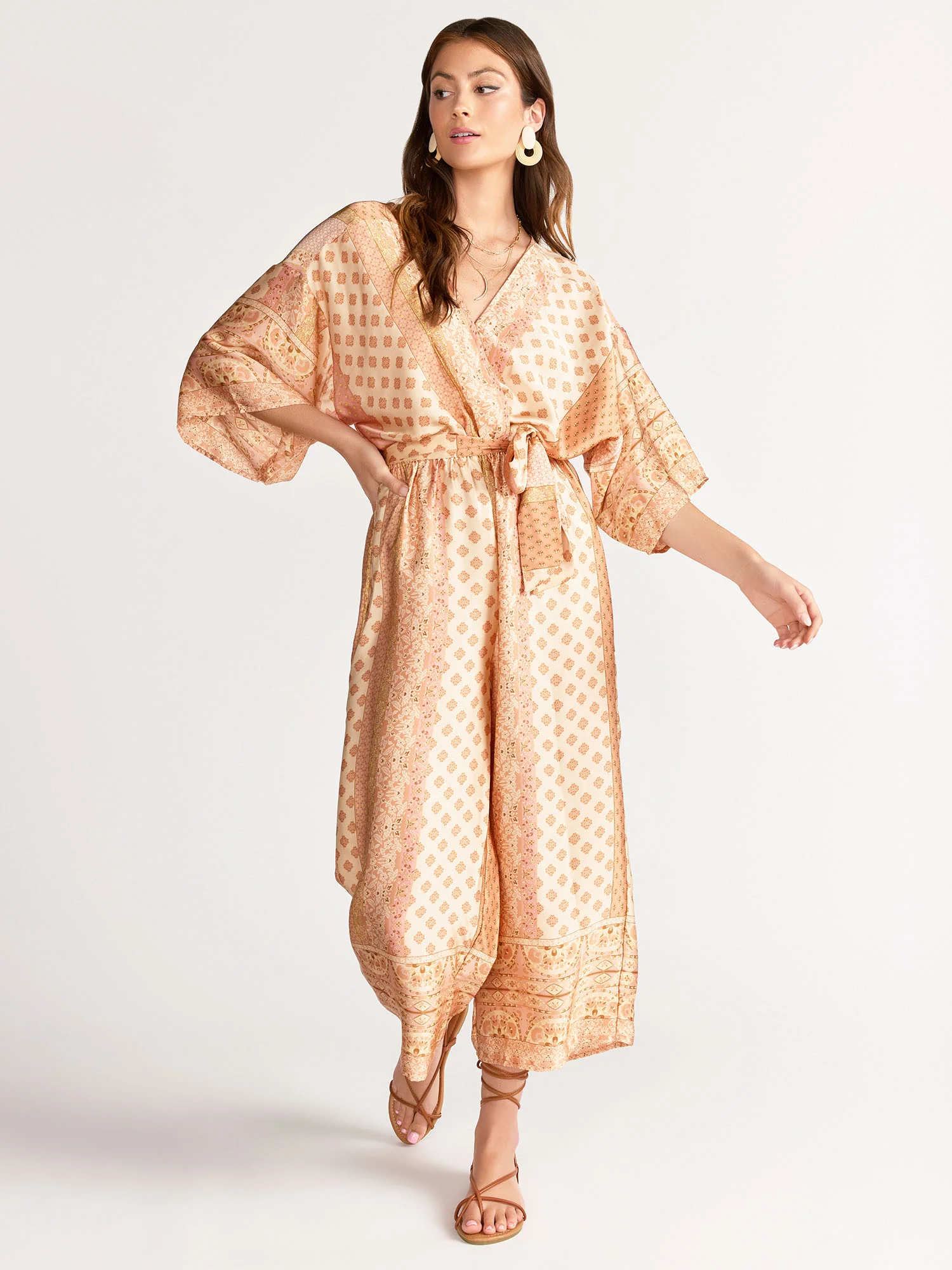Dress Forum Paisley Border Print Satin Jumpsuit - Brands We Love - Image 4