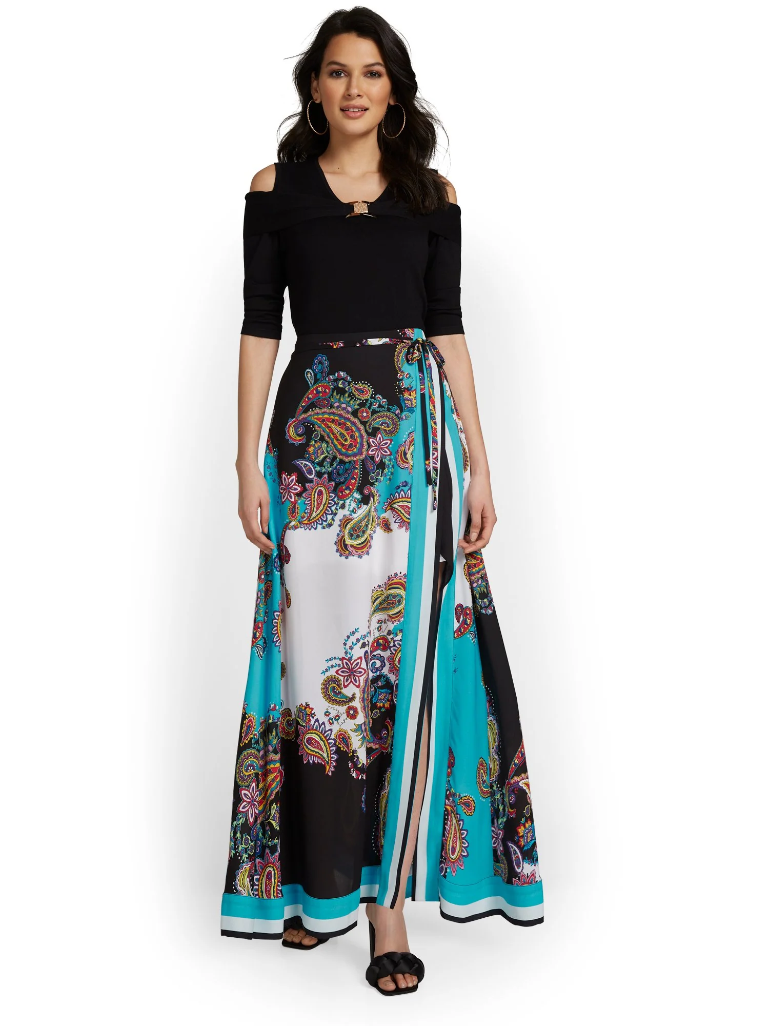 Paisley Maxi Wrap Skirt - Image 2