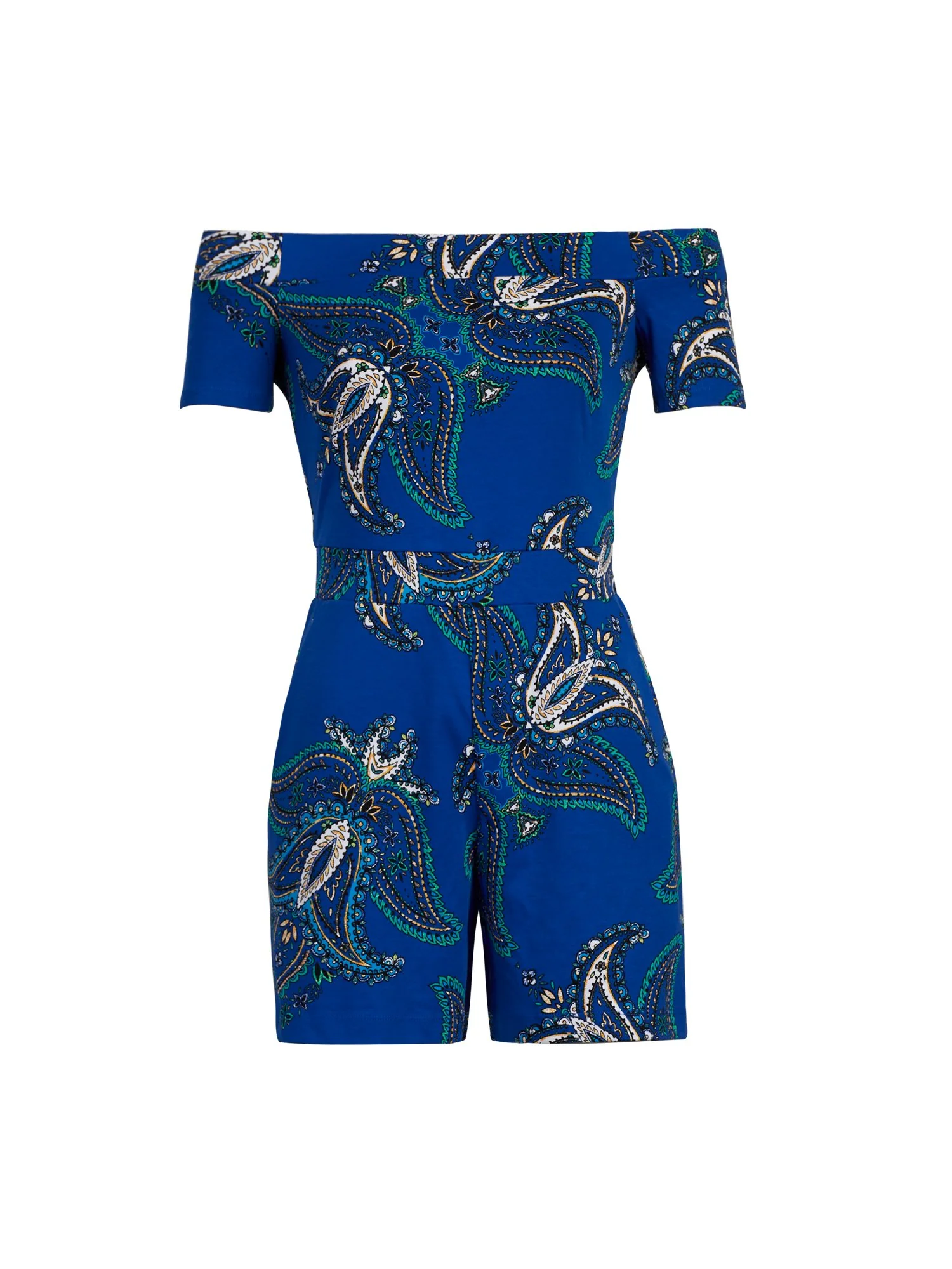 Paisley Print Off-Shoulder Romper - Image 5