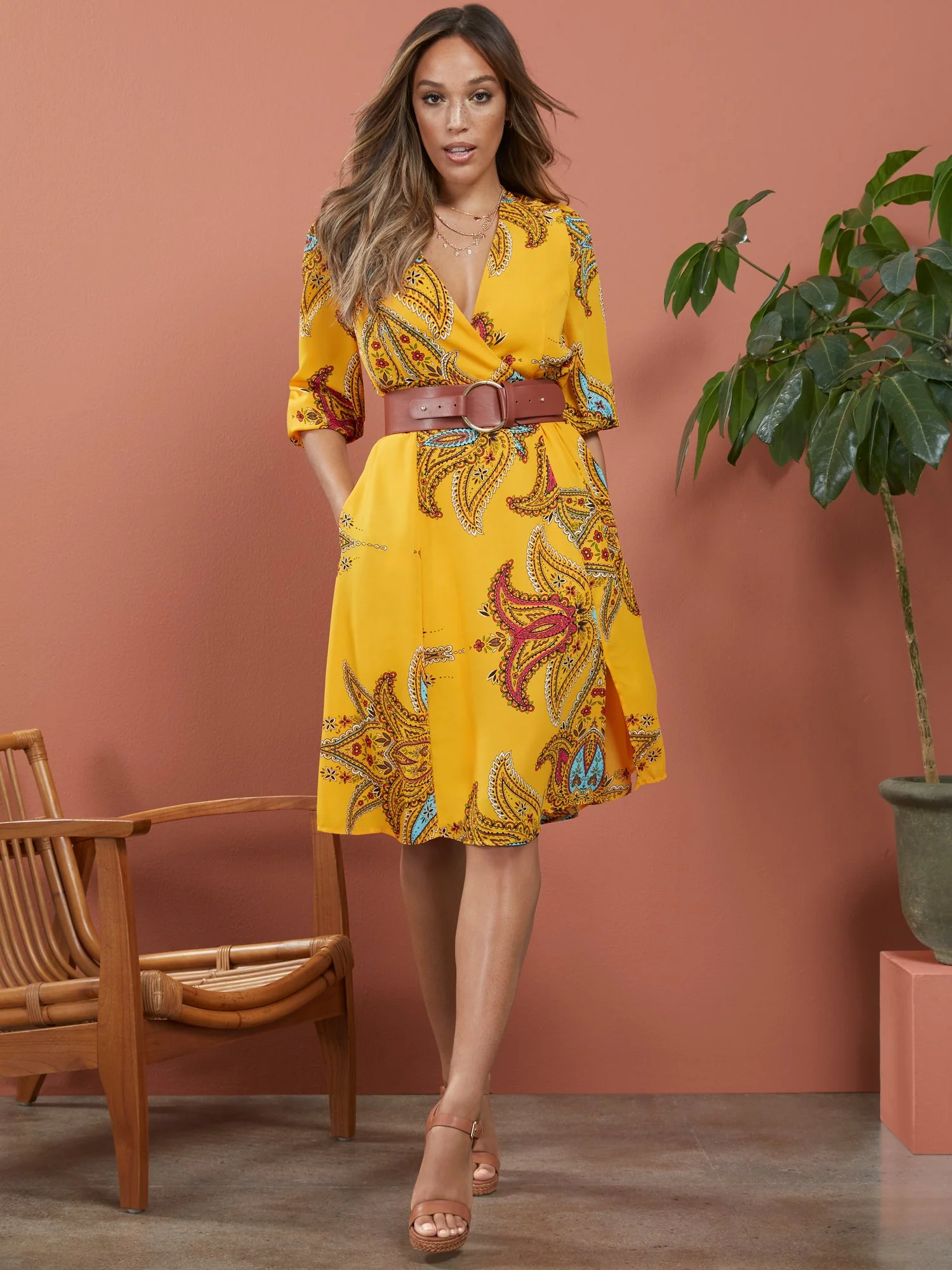 Paisley Wrap Dress - Image 2