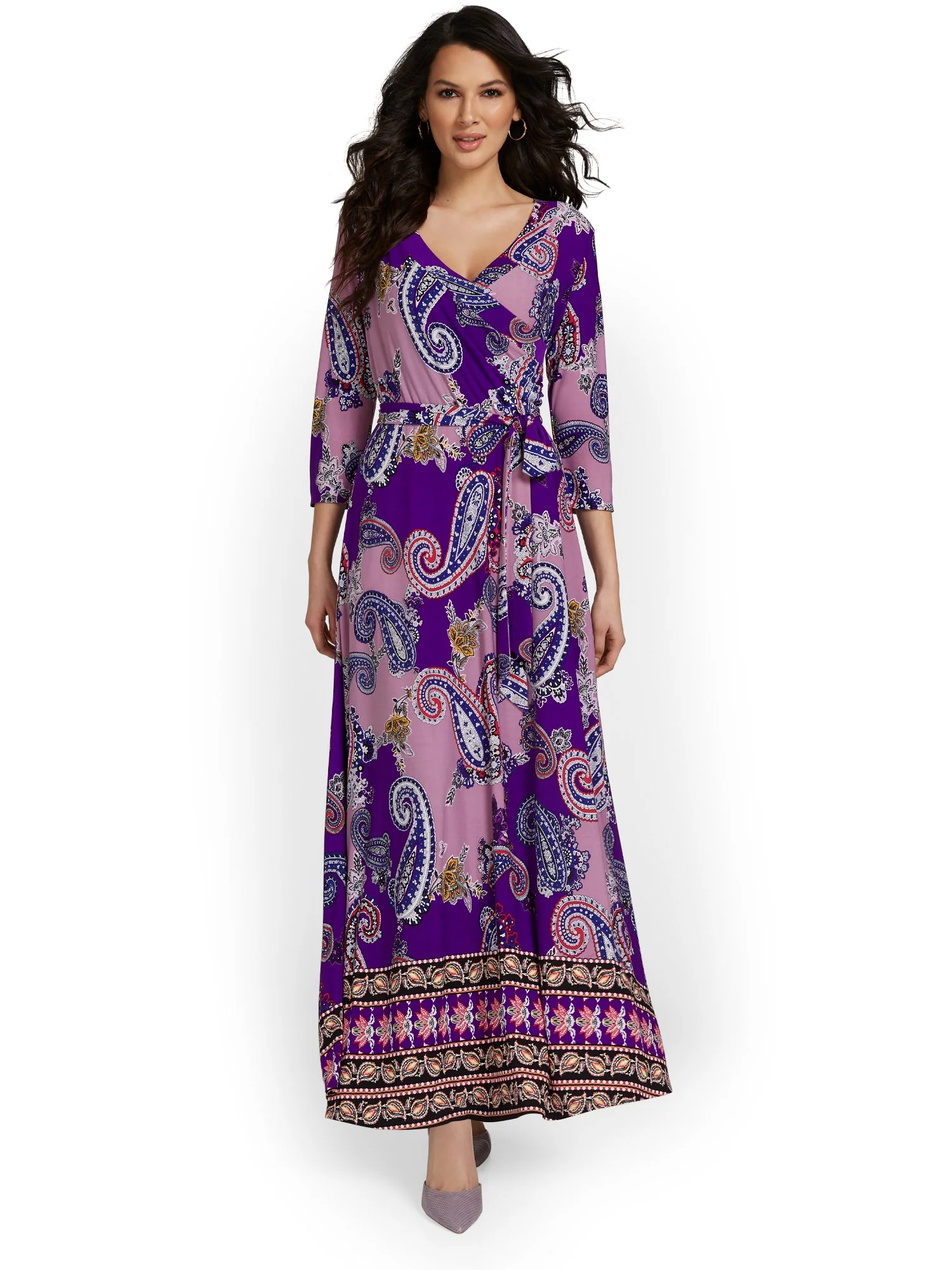 Paisley Wrap Maxi Dress - Image 2